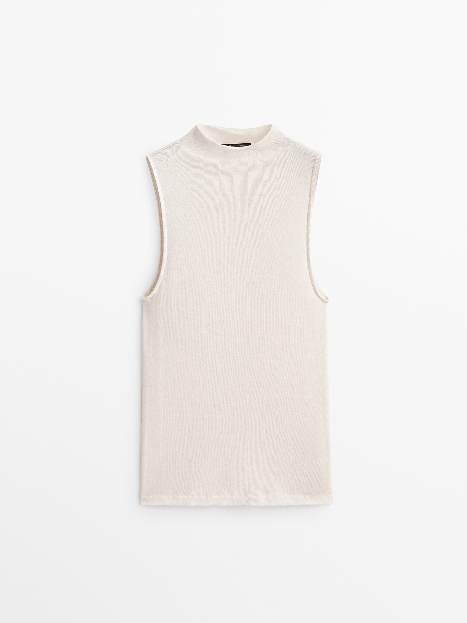 Massimo Dutti - Women - Sleeveless High Neck Top - Cream - 10