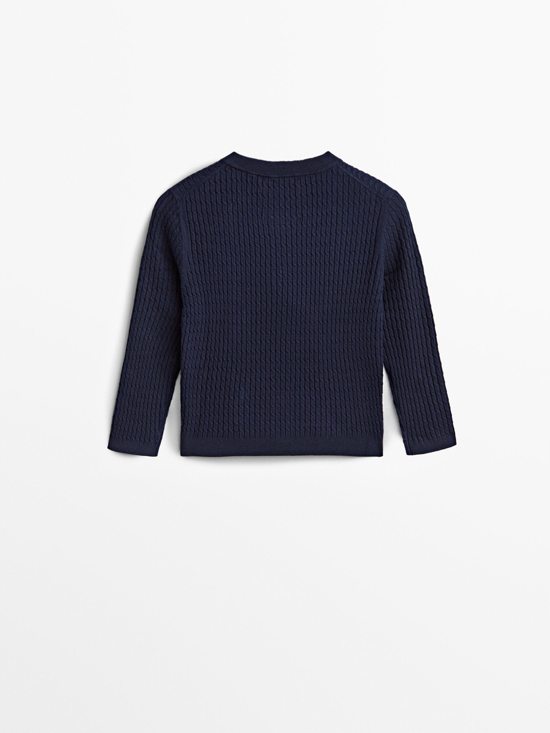 Cable-knit cardigan with gold buttons 