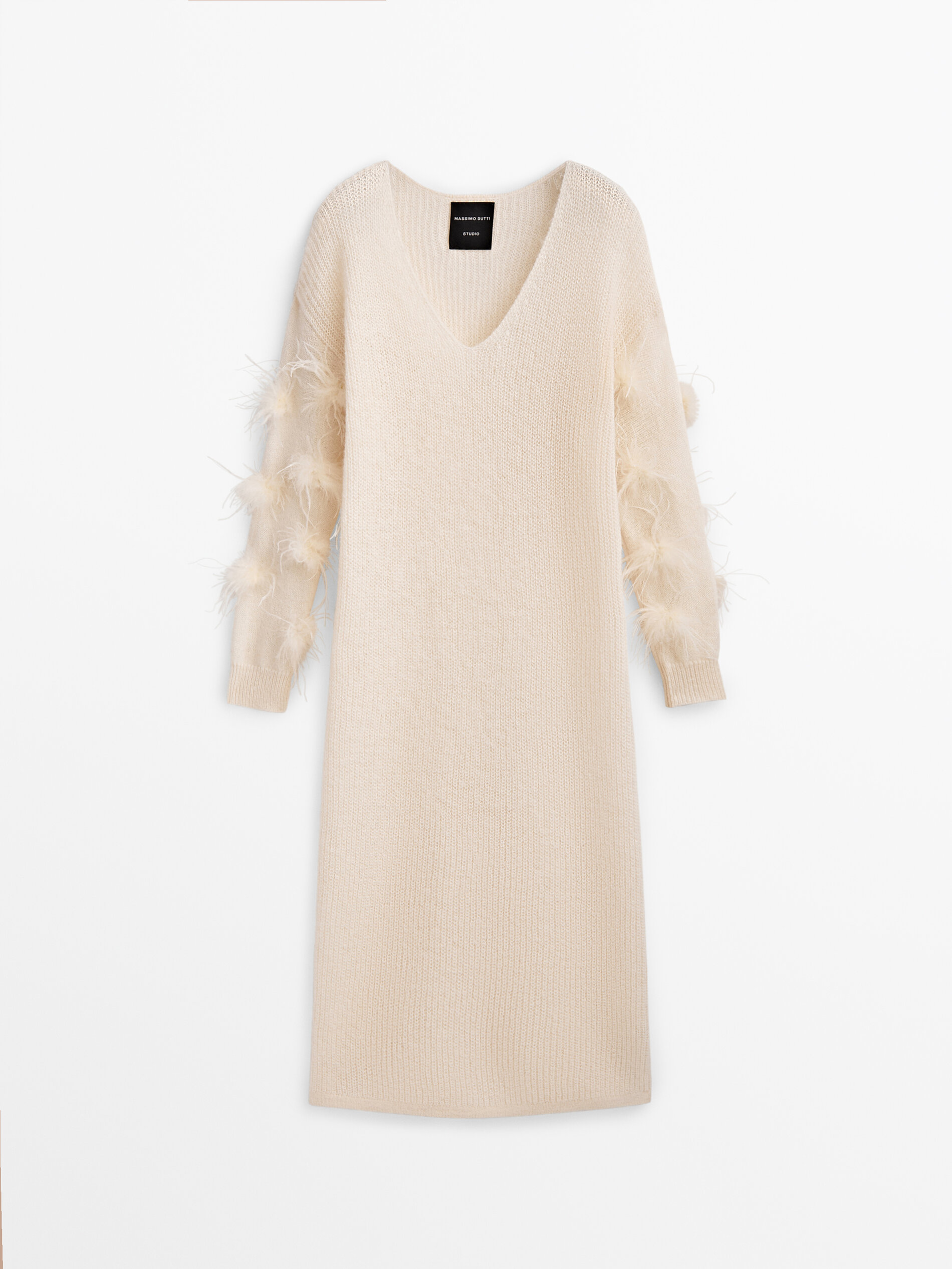 Knit dress with feather trim - Studio 