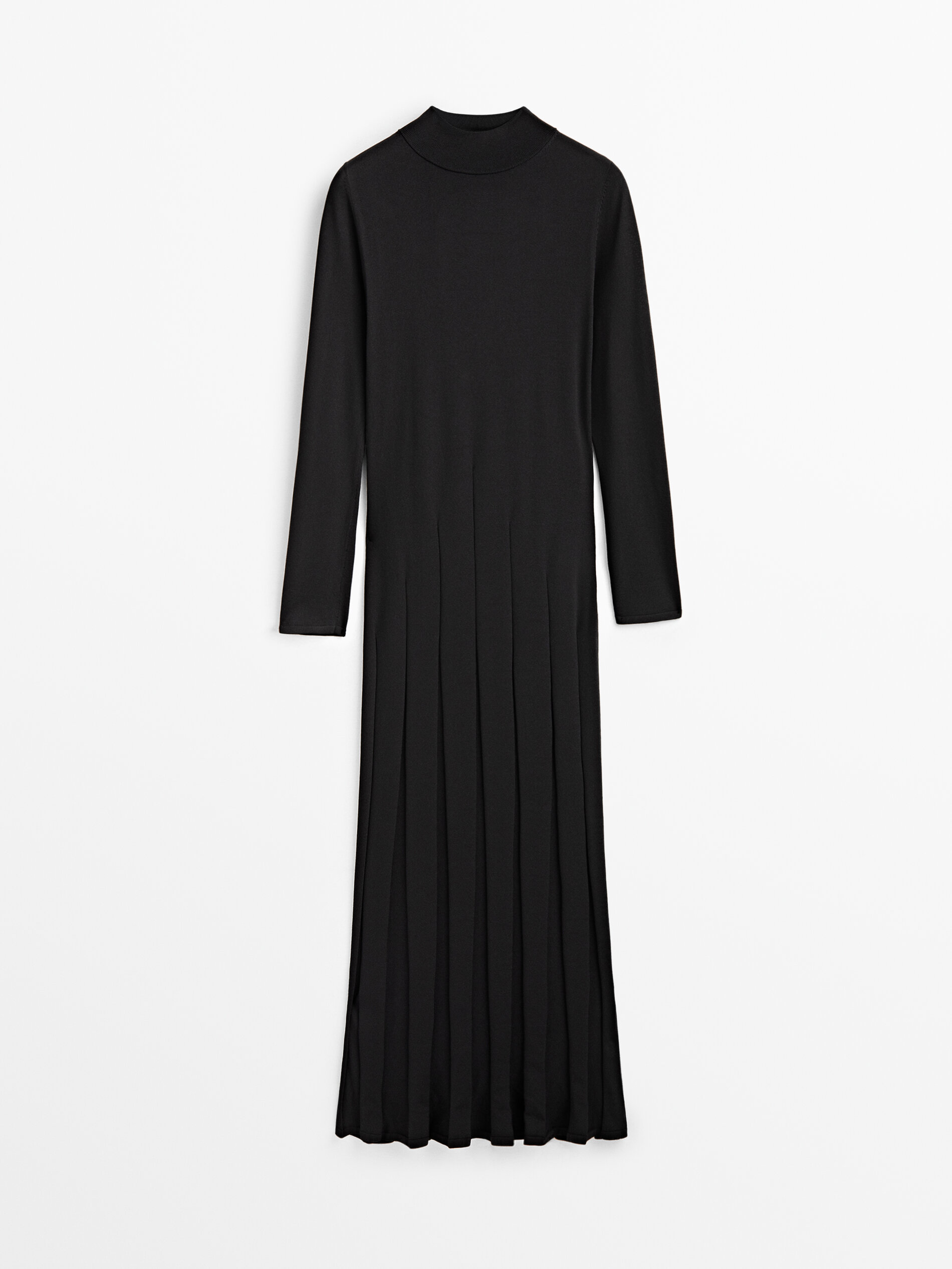 Massimo Dutti - Women - Black Mock Turtleneck Dress - Studio - Black - 10