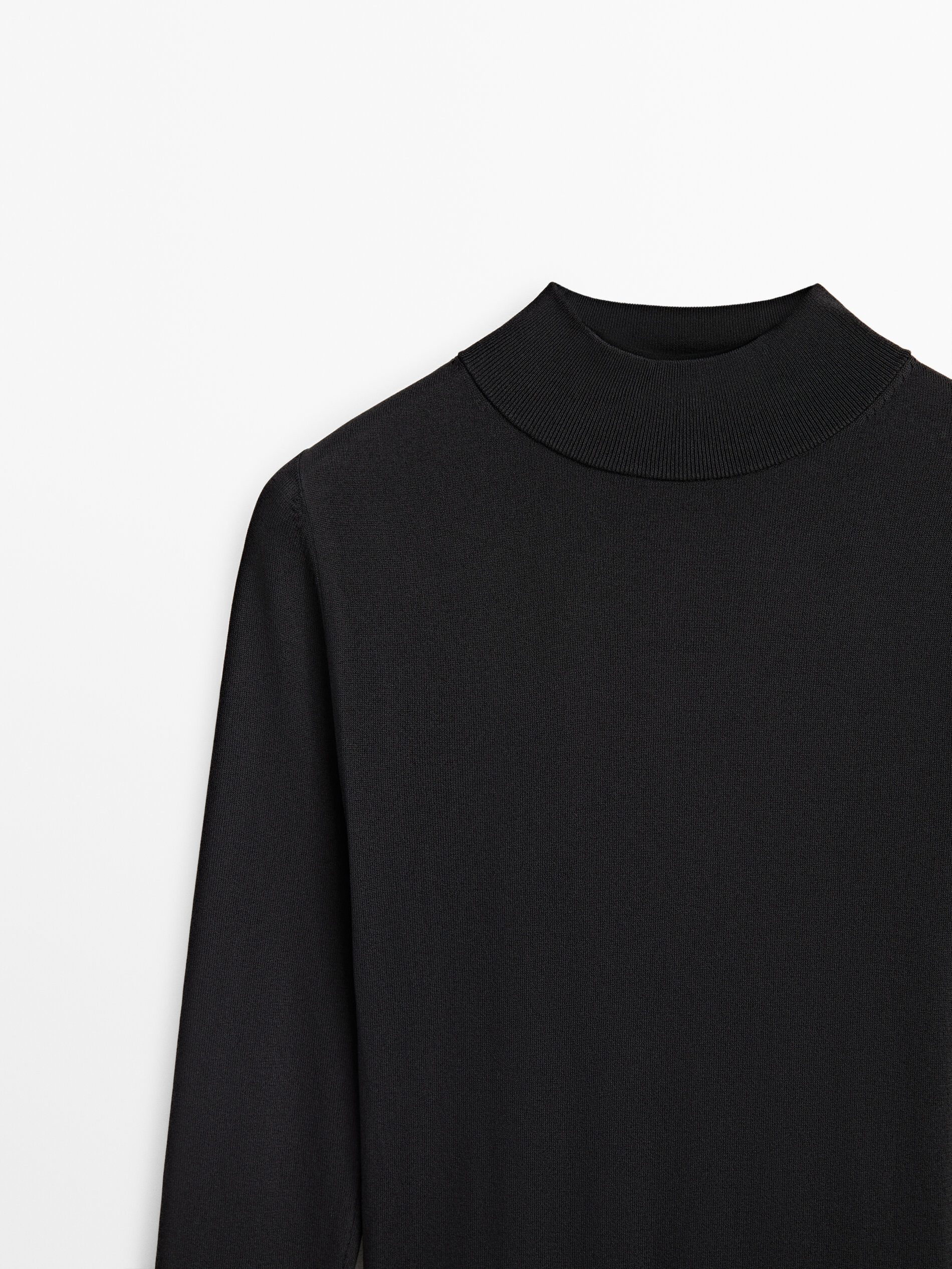 Massimo Dutti - Women - Black Mock Turtleneck Dress - Studio - Black - 10