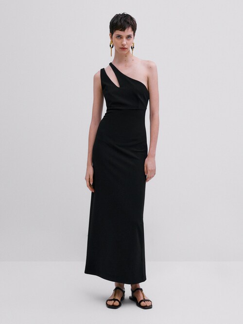 Vestido negro asimétrico -Studio - Massimo