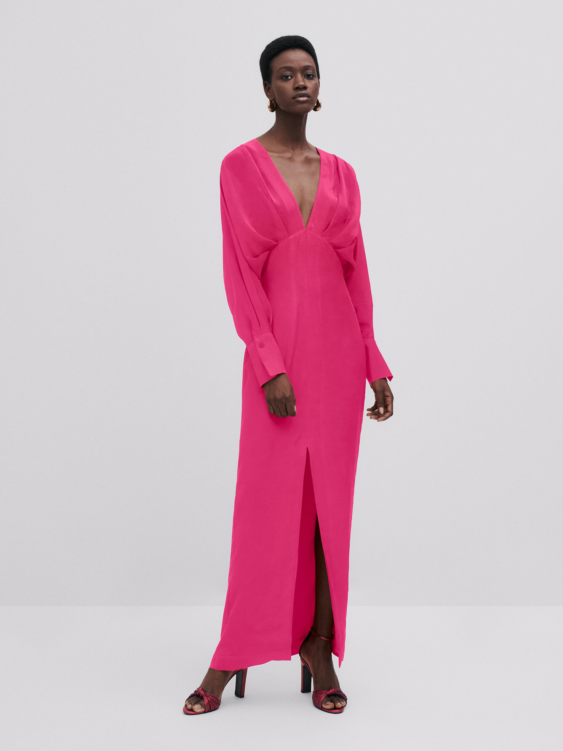 Long batwing sleeve dress - Massimo 