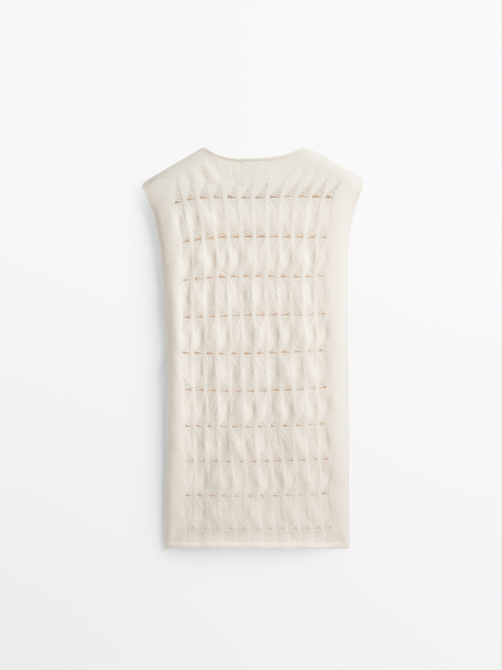 Massimo Dutti - Women - Open-Knit Waistcoat - Studio - Cream - L