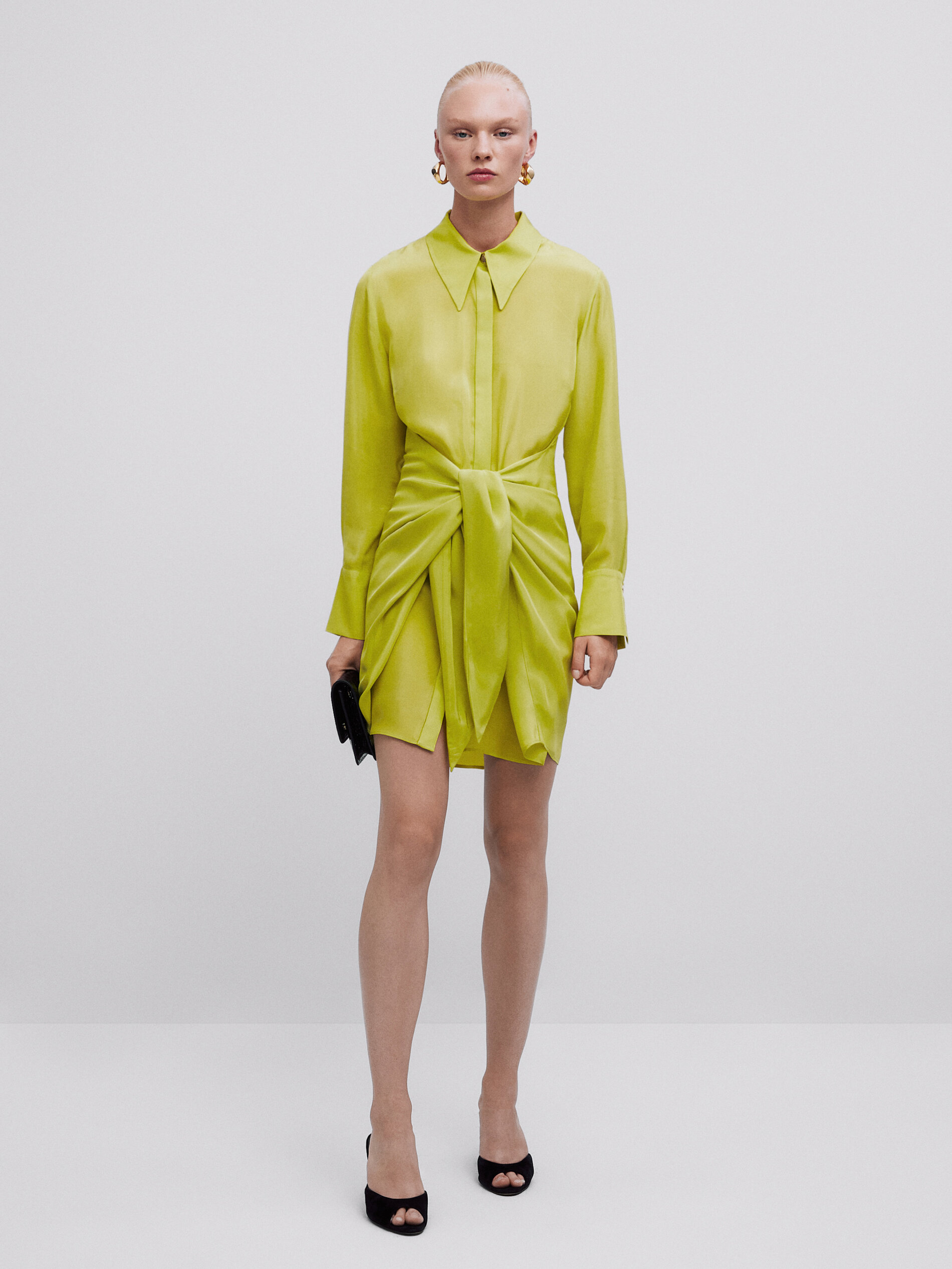 Knotted shirt dress clearance