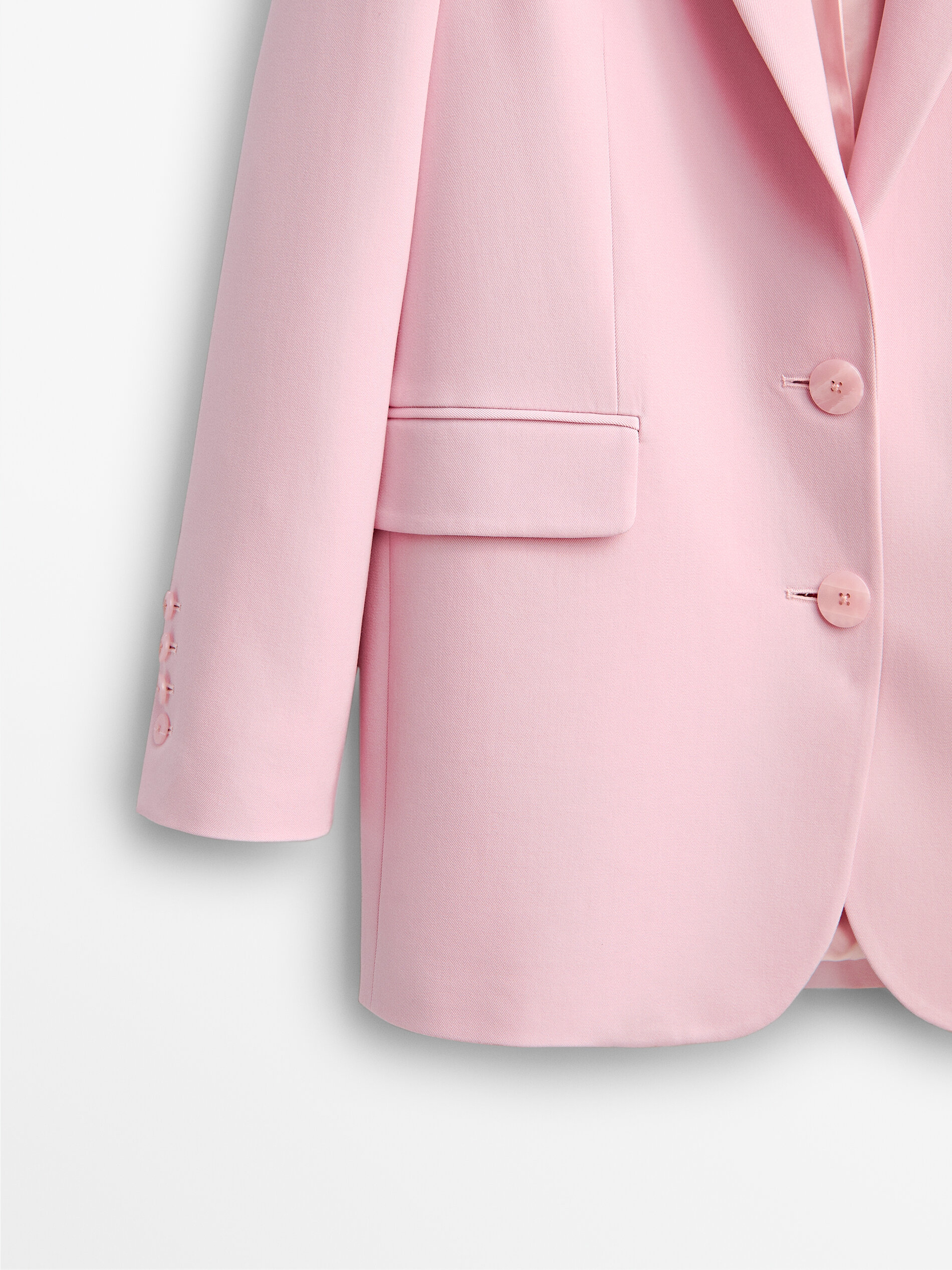 Pink cotton and wool blazer - Studio - Massimo Dutti Deutschland