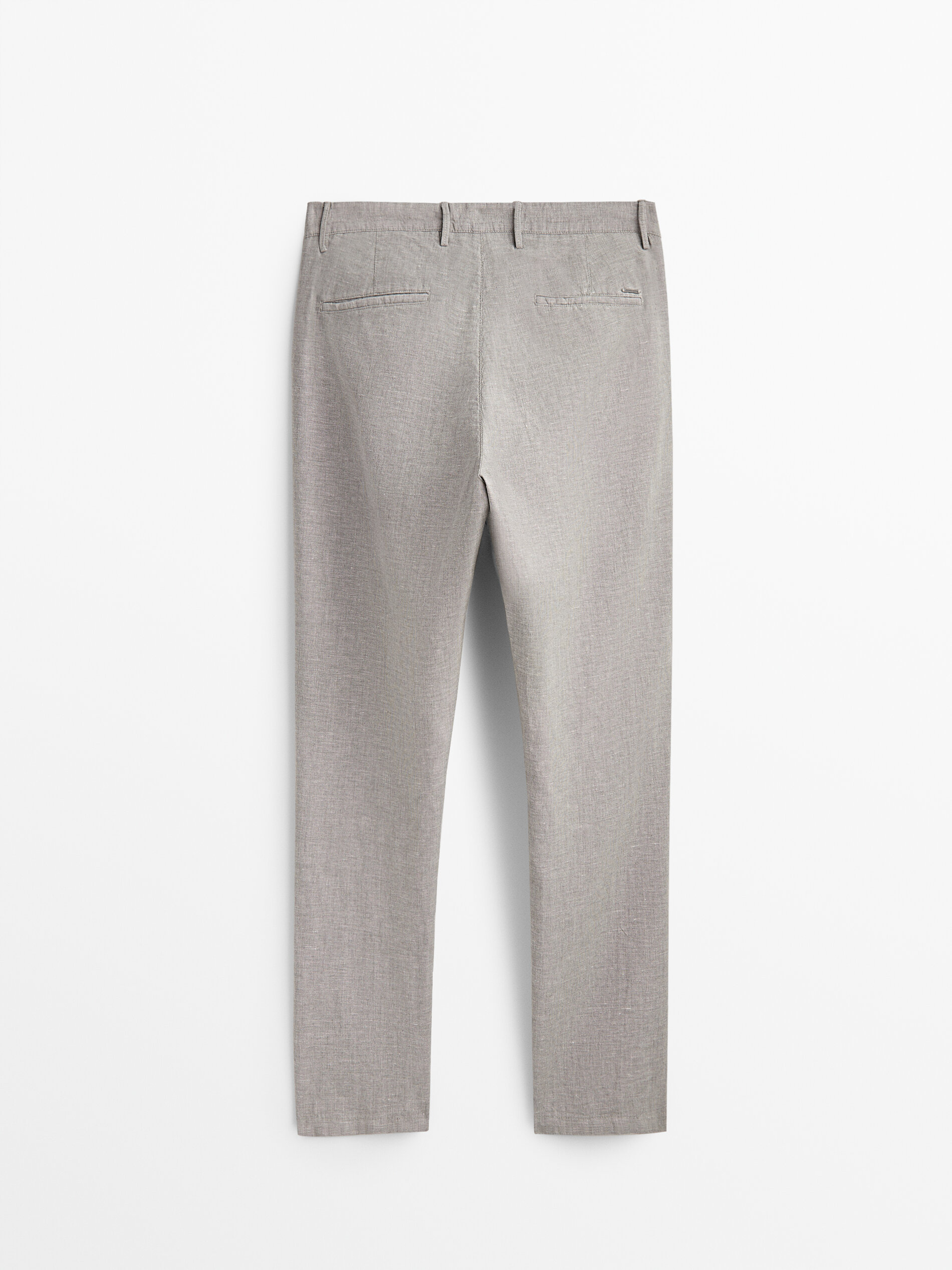 Pantalón chino algodón lino tapered fit - Massimo Dutti España