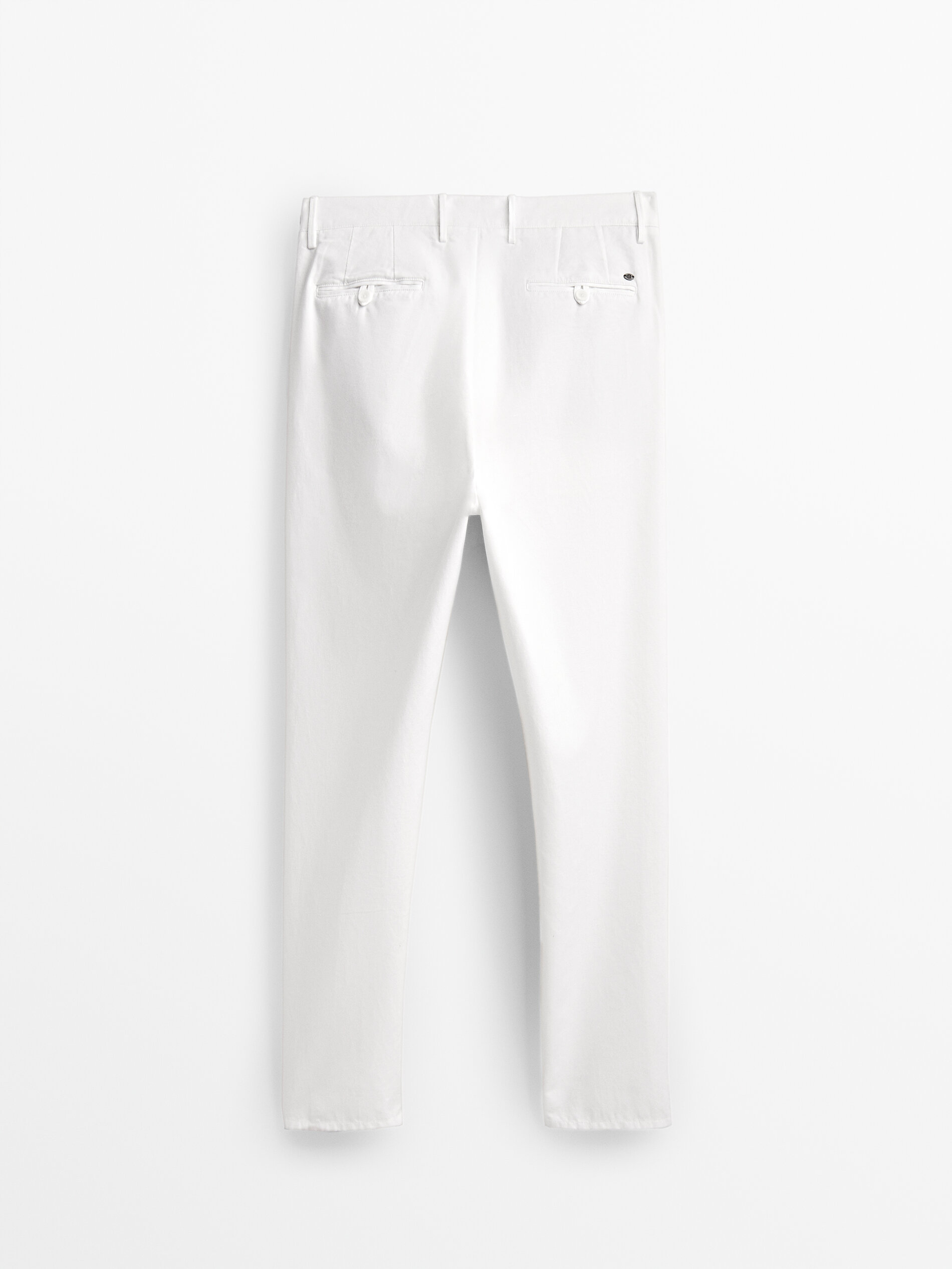 Pantalón chino algodón lino tapered fit - Massimo Dutti España