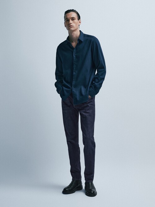 마시모두띠 청바지 Massimo Dutti Slim fit selvedge jeans,INDIGO