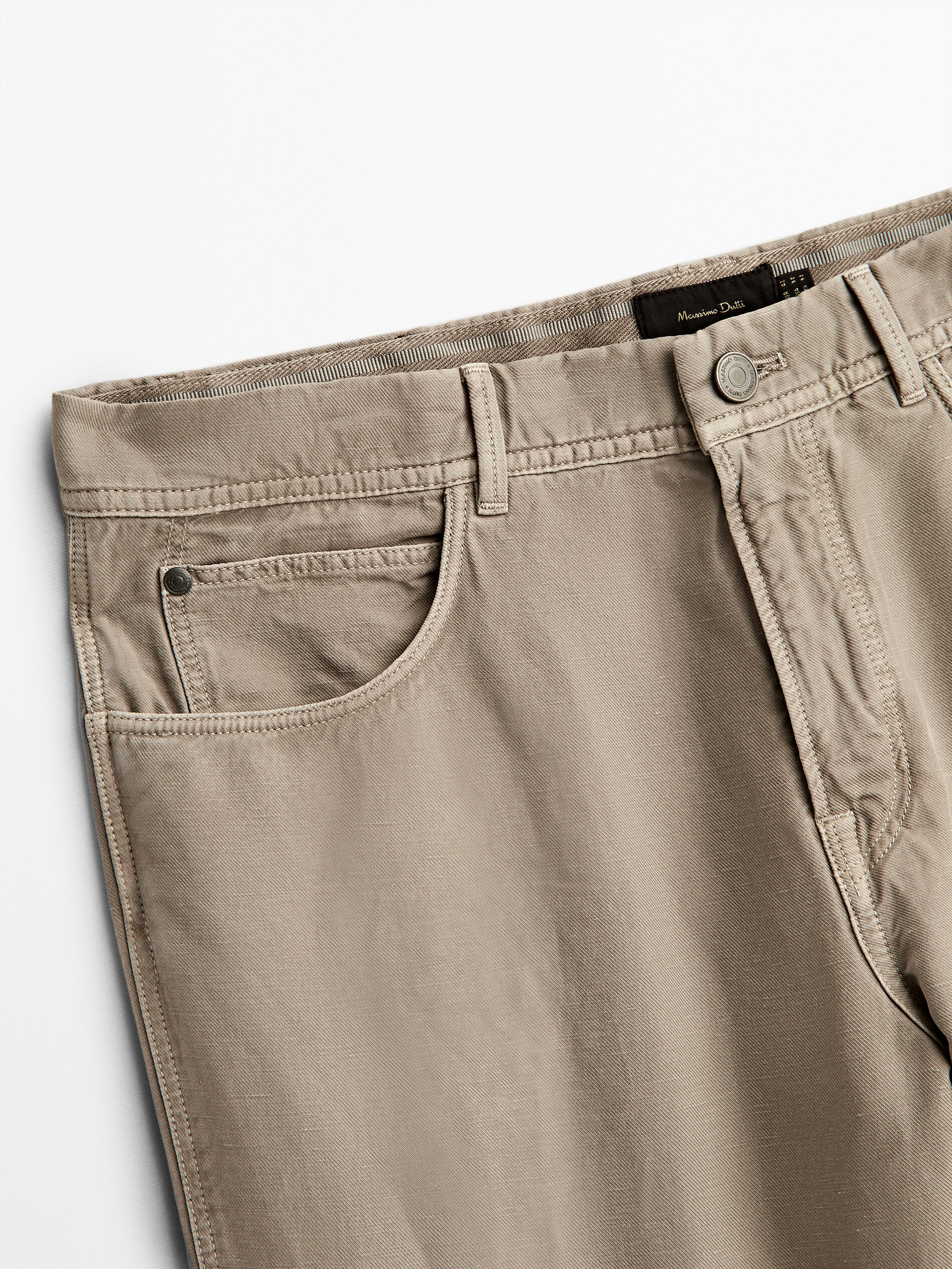 Cotton and linen tapered fit denim 