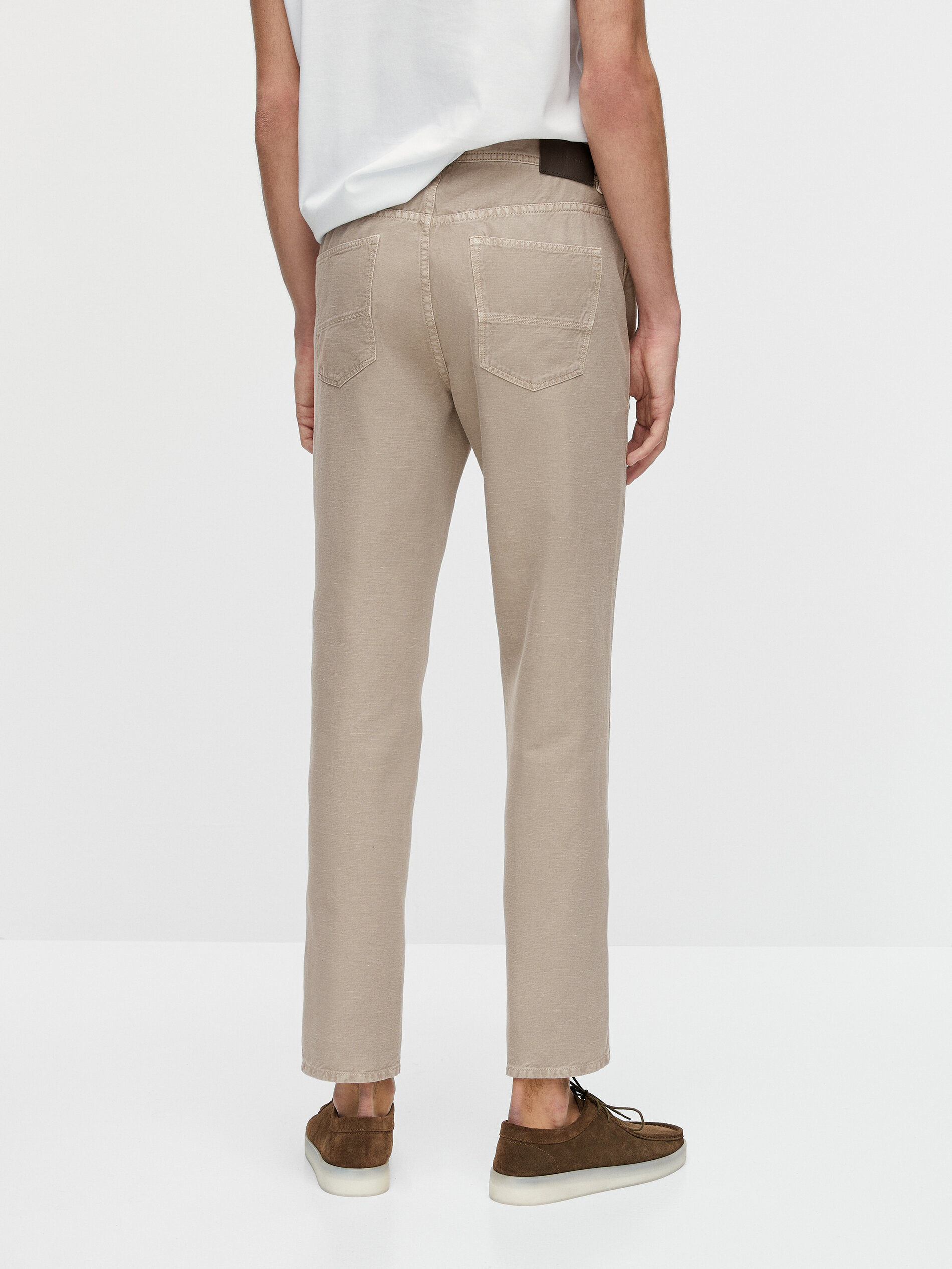 Cotton and linen tapered fit denim 