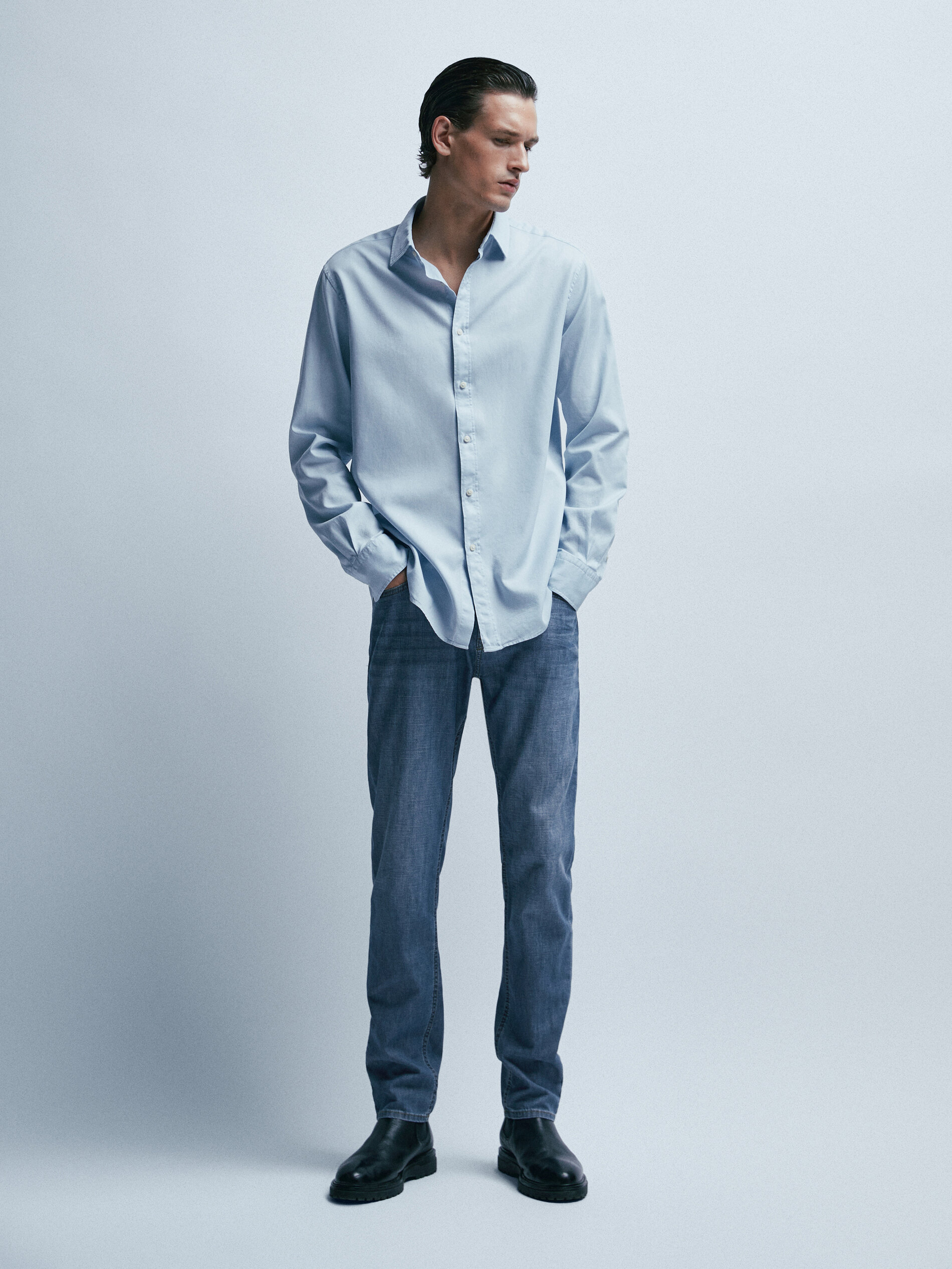 Casual fit stonewash jeans - Massimo 