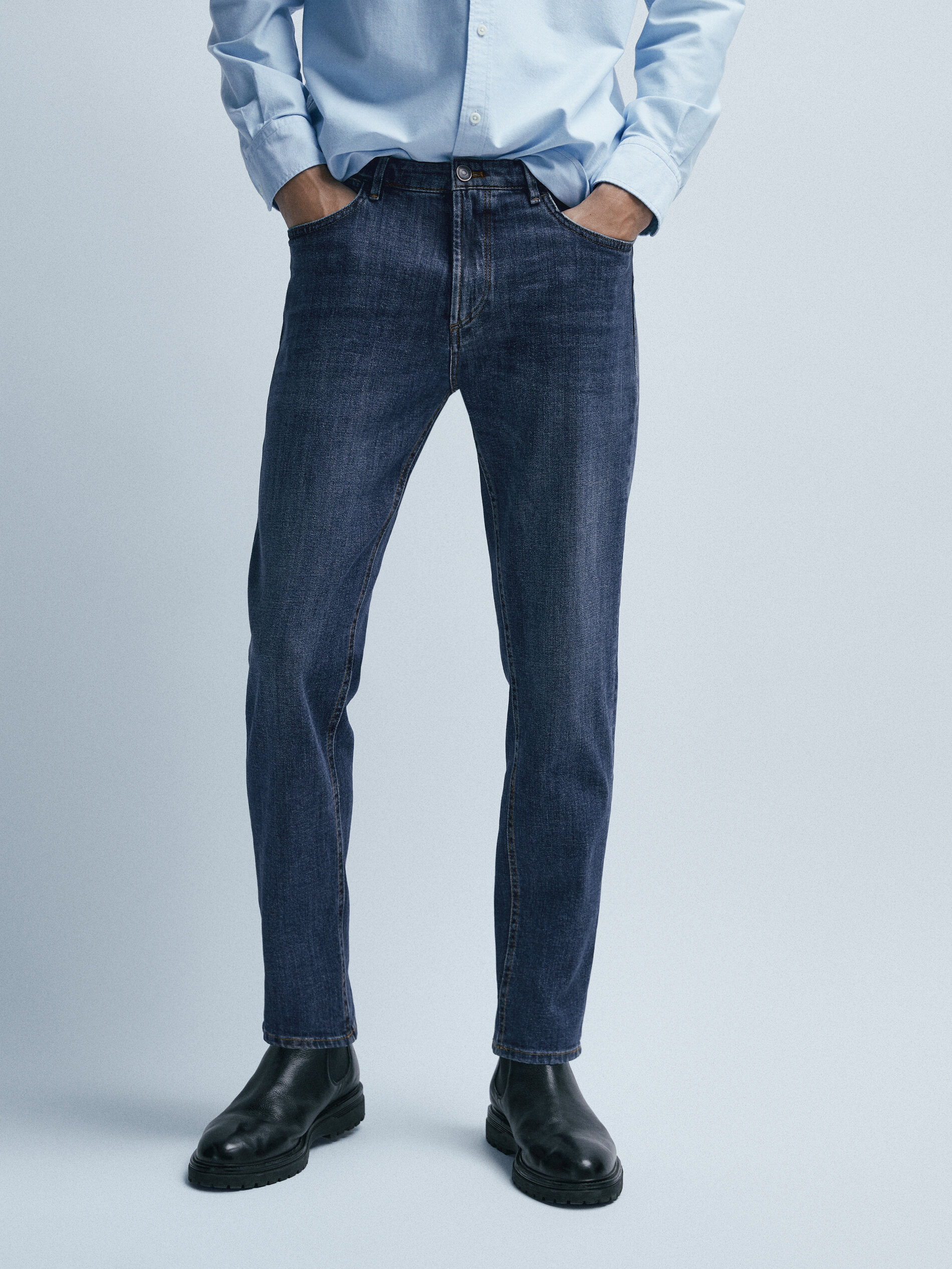 Rabatt 75 % Massimo Dutti Straight jeans Dunkelblau 38 HERREN Jeans Basisch 