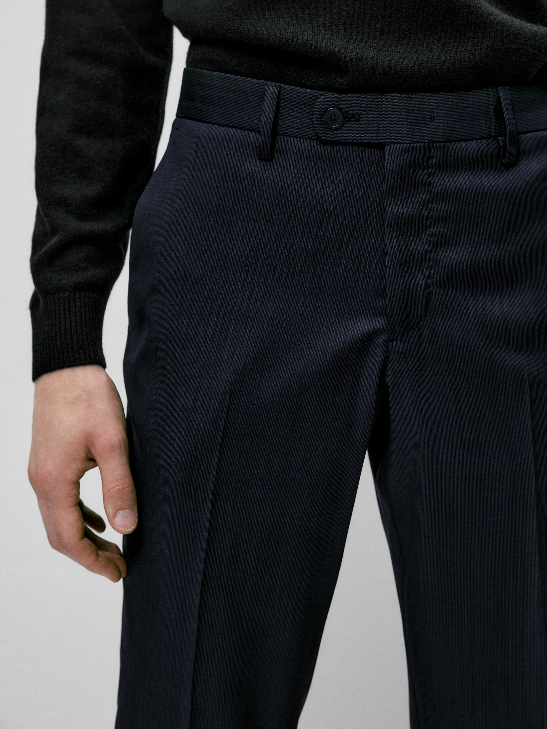 Moda Garnitury Spodnie garniturowe Massimo Dutti Spodnie garniturowe jasnoszary Elegancki 