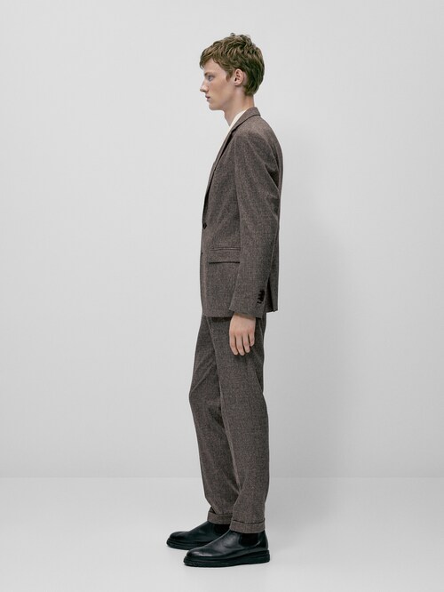 Pantalón traje gris lana - Dutti