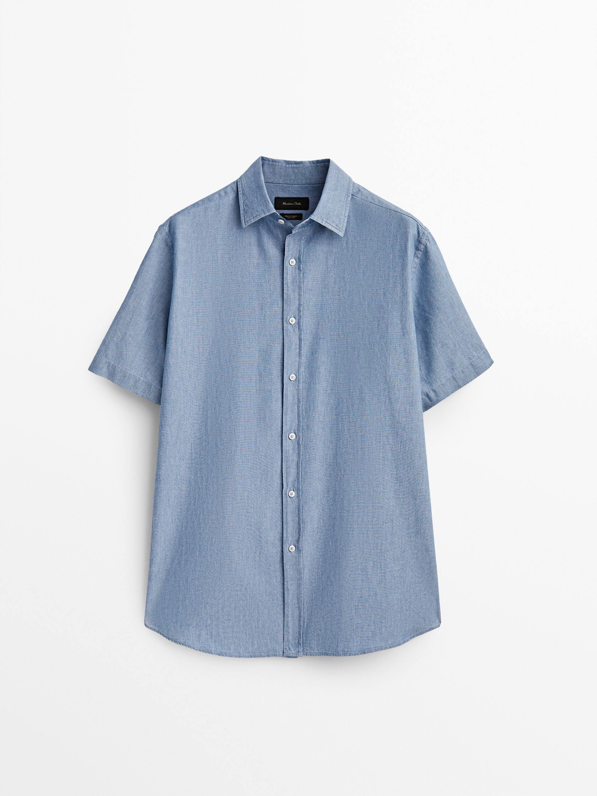 Slim fit denim short sleeve shirt 