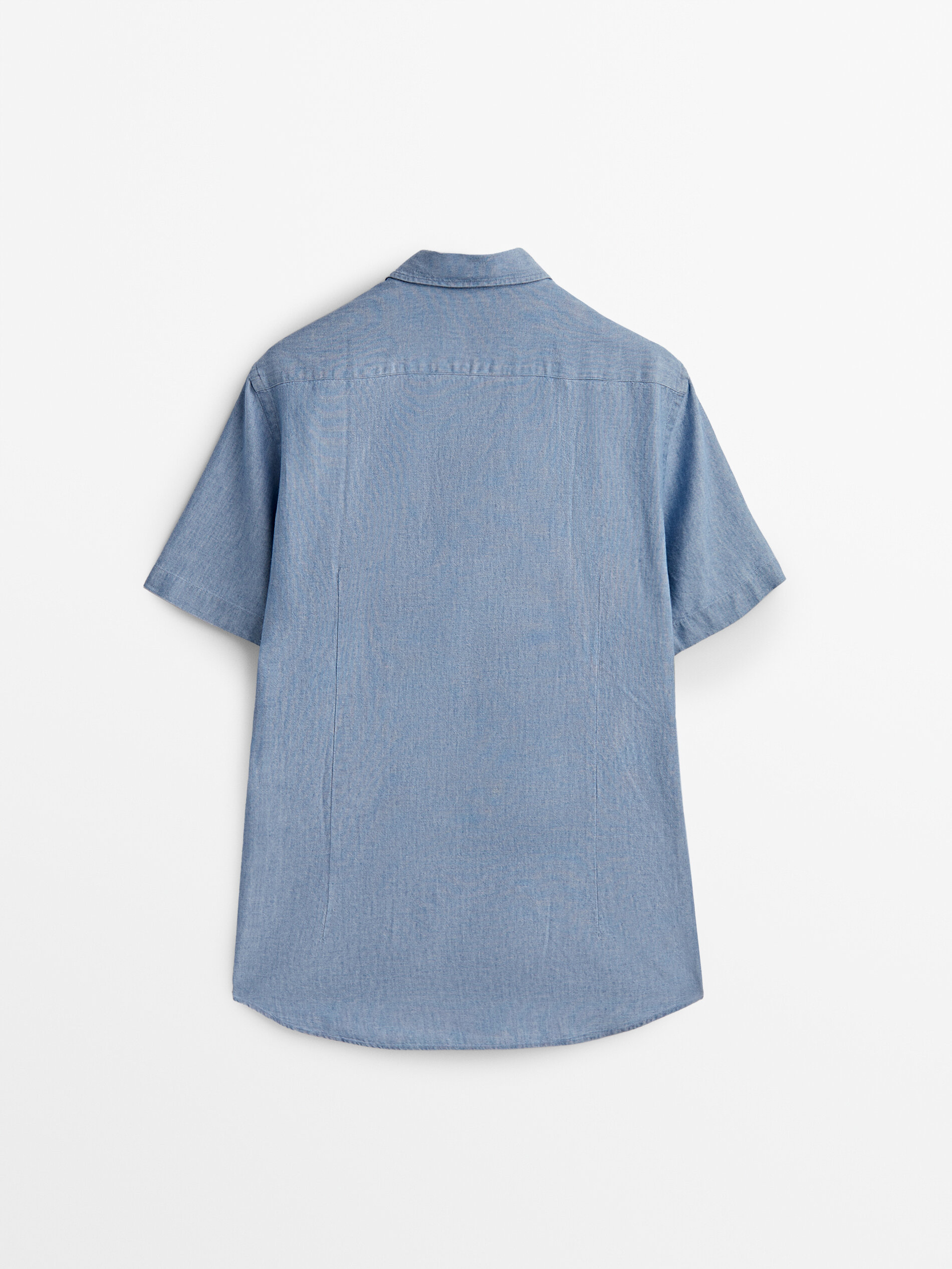 Slim fit denim short sleeve shirt 