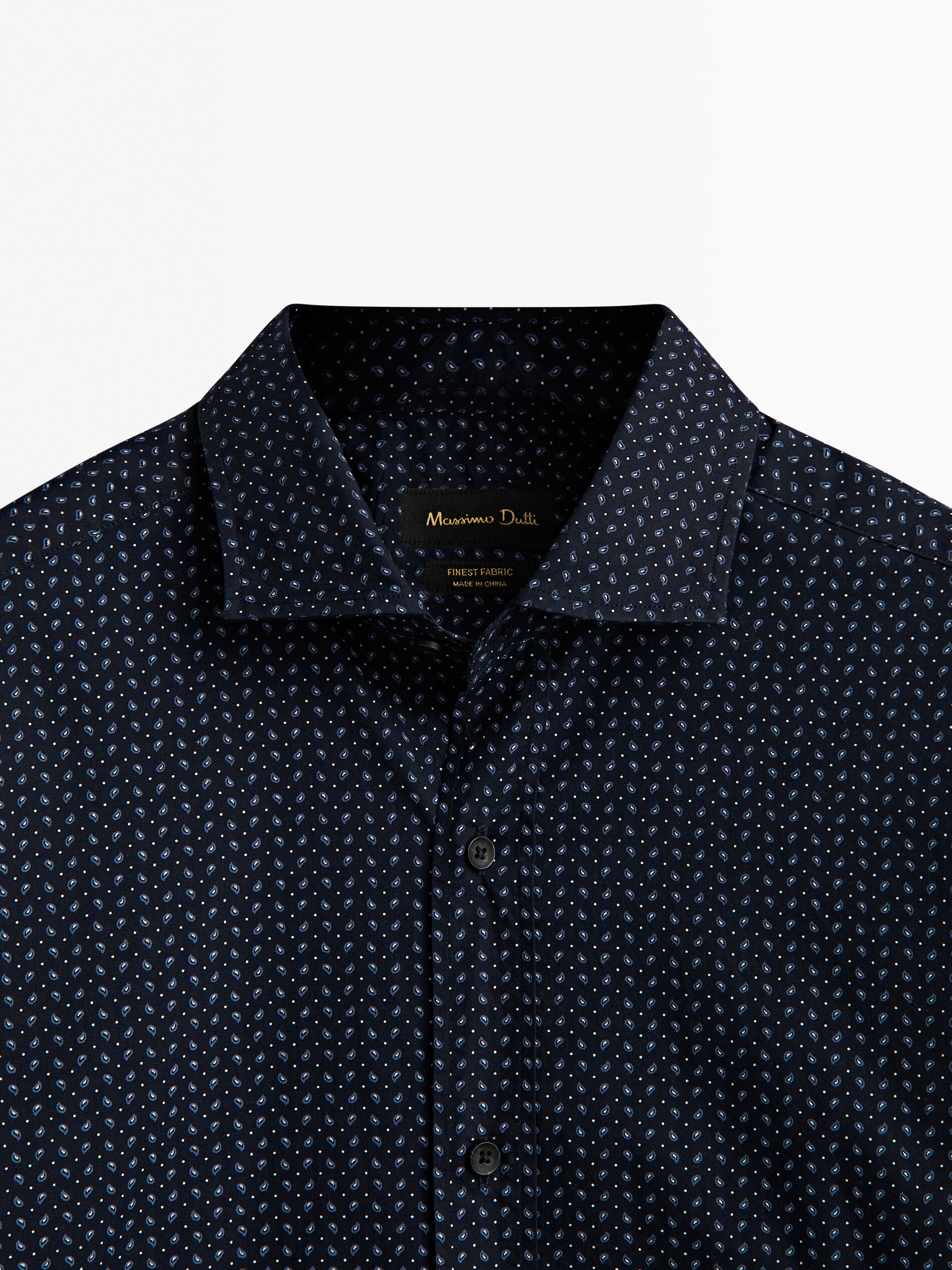 Dark blue printed shirt clearance
