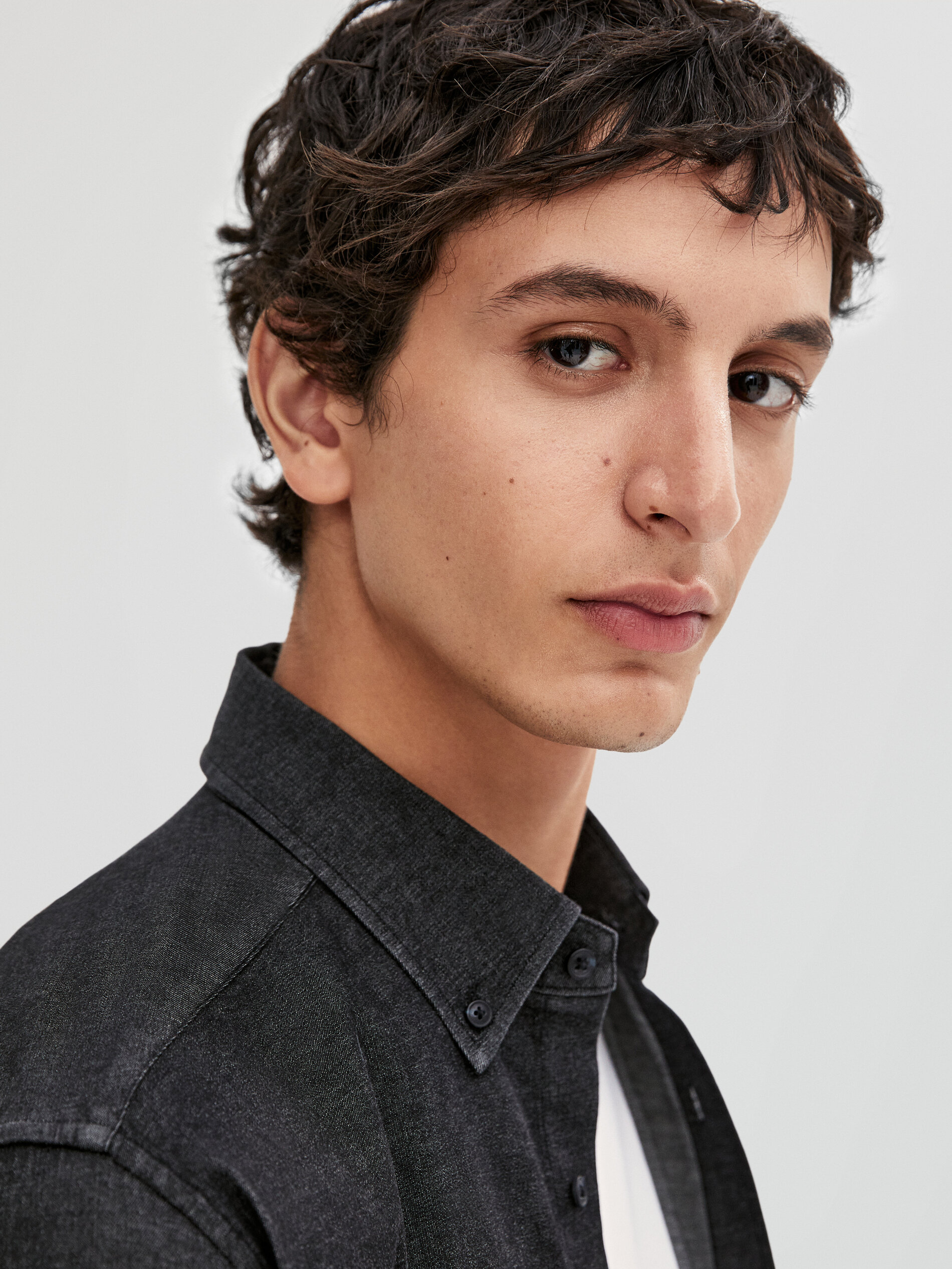 Denim stretch shirt clearance