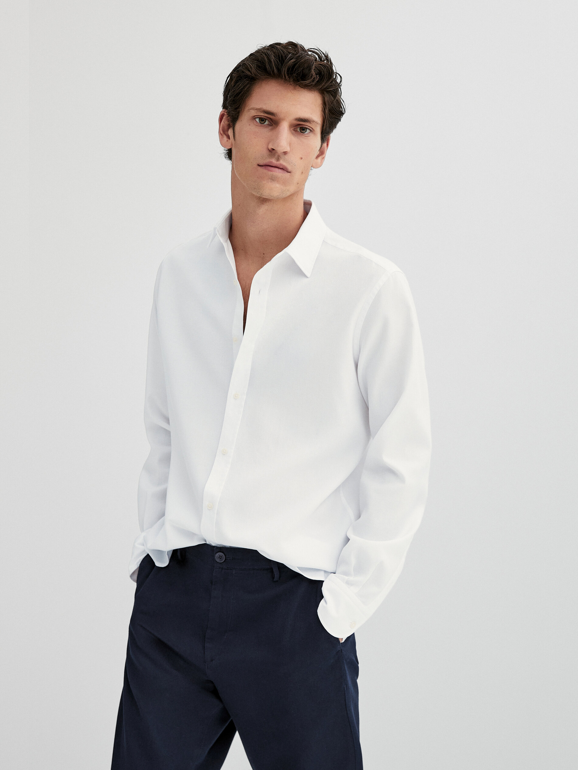 White regular fit shirt clearance