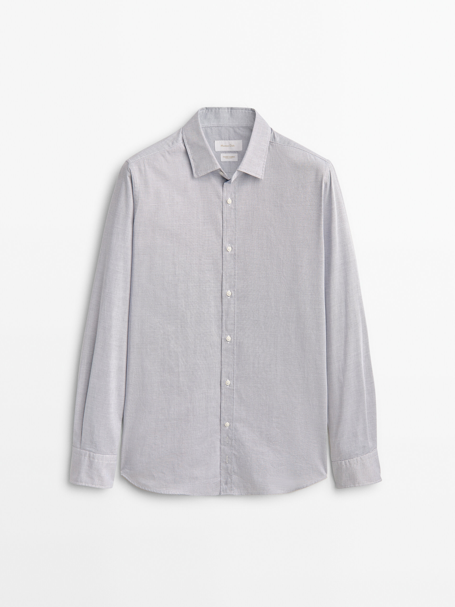 Slim-fit check texture Oxford shirt 
