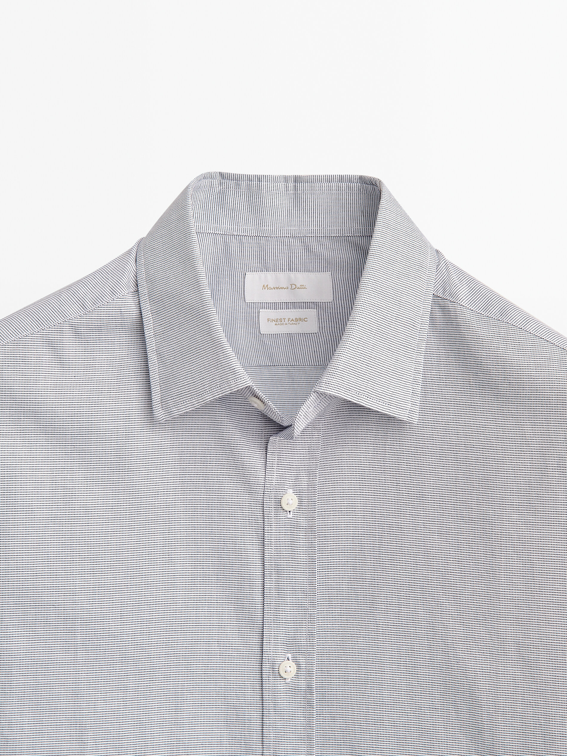 Slim-fit check texture Oxford shirt 
