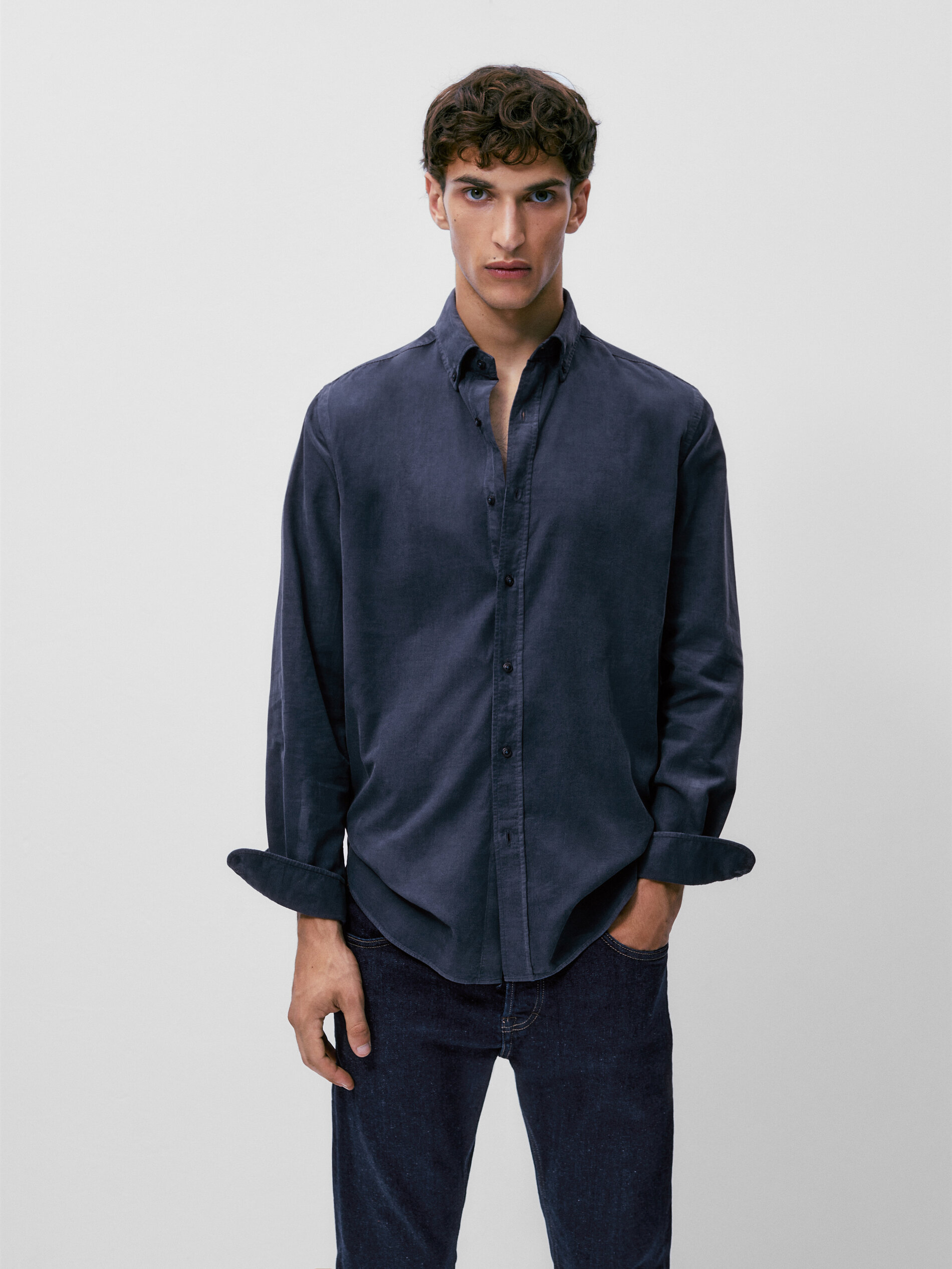 Camisa micropana fit - Massimo Dutti España
