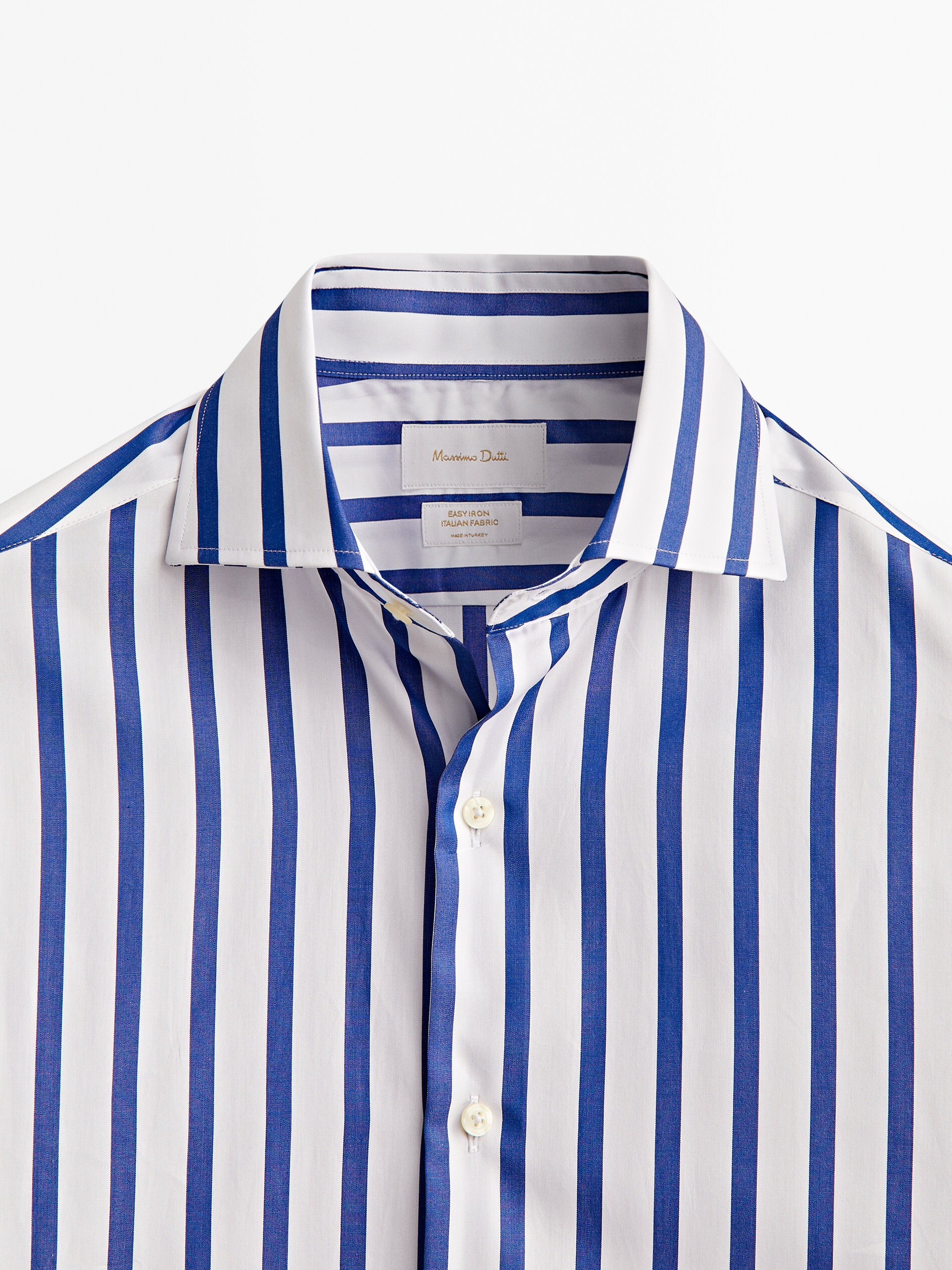 Mens slim fit striped shirt clearance