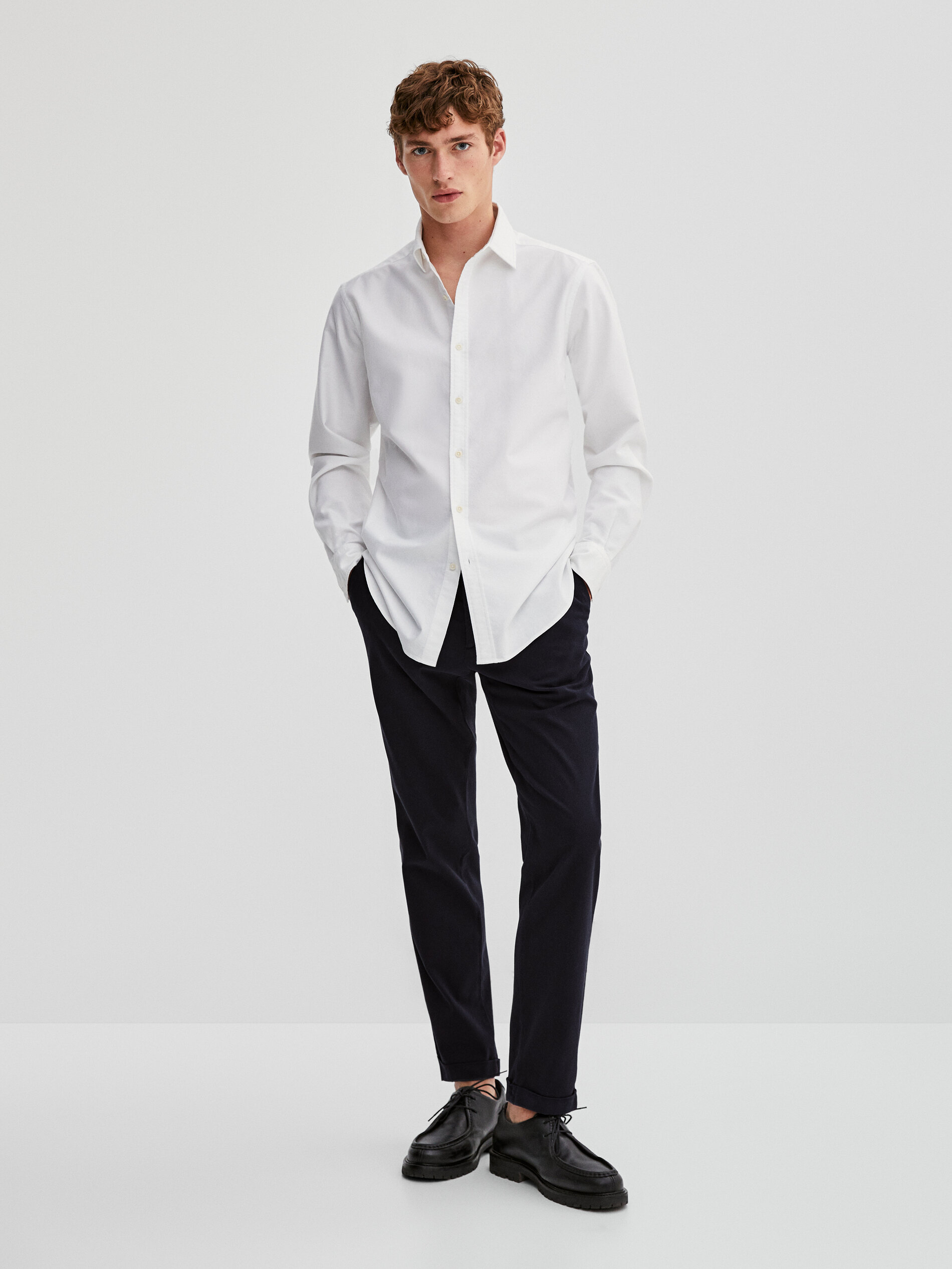 Slim fit 100% cotton Oxford shirt 