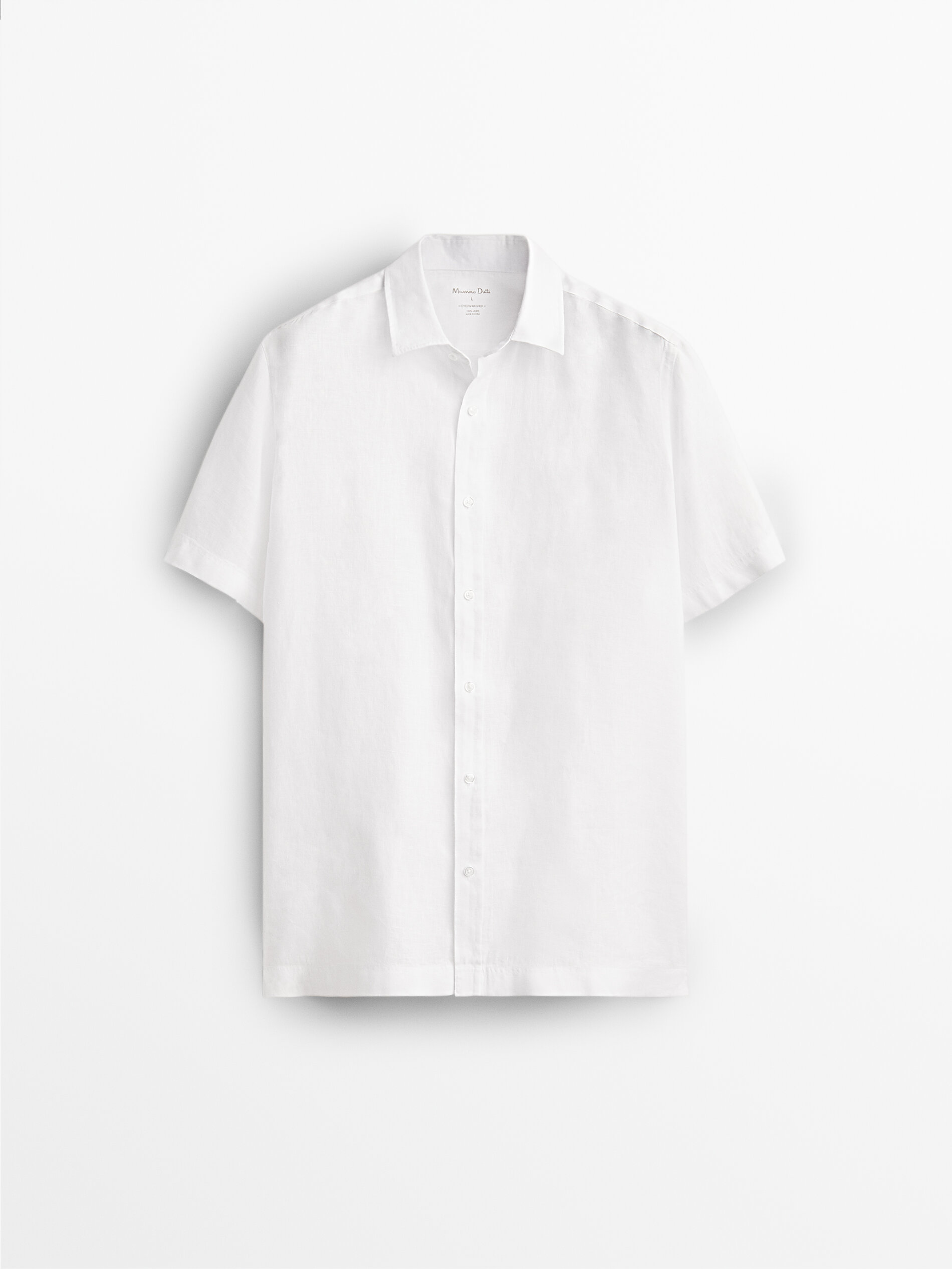 Regular fit short sleeve linen shirt 