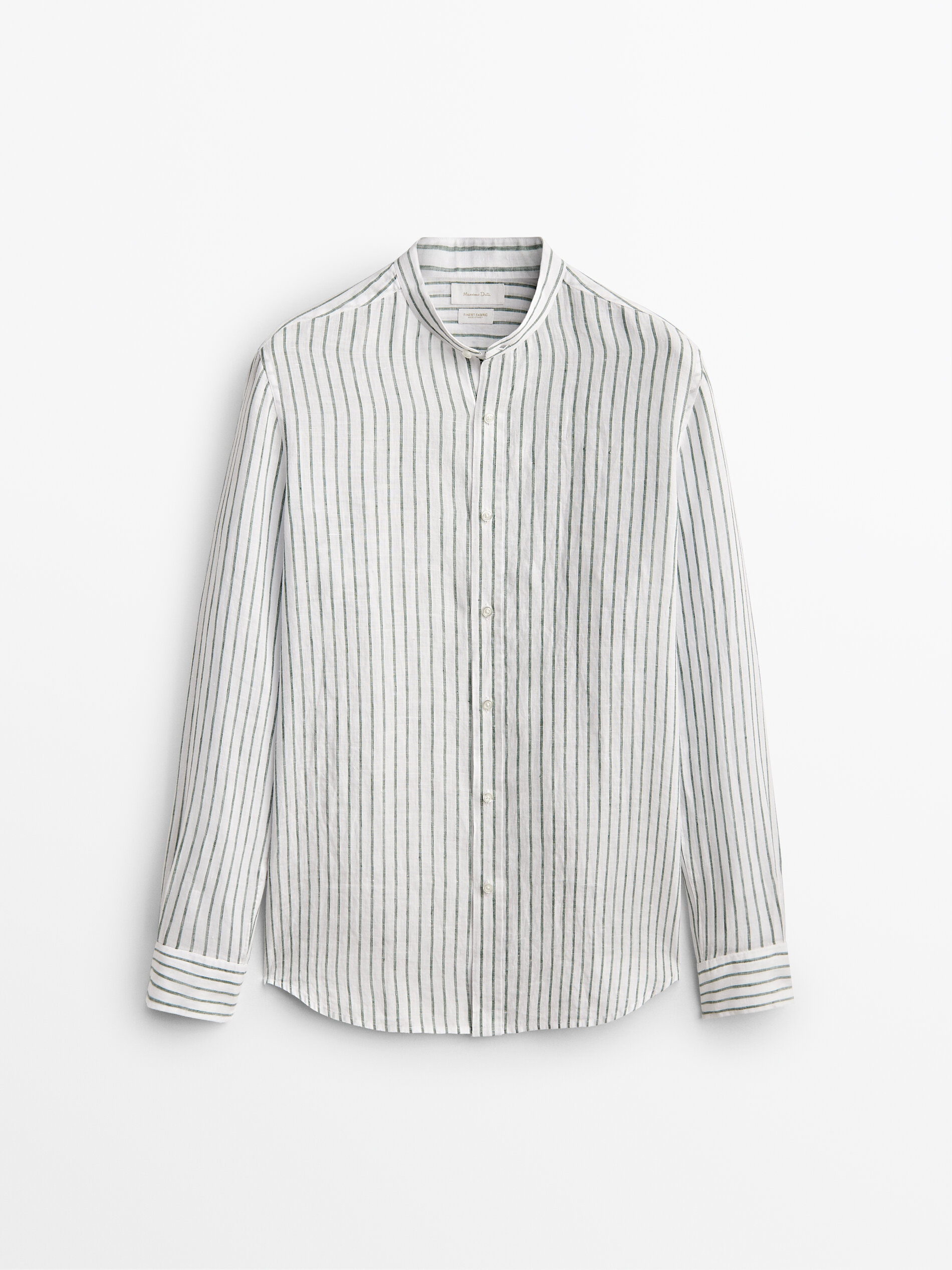 Slim fit striped linen shirt with a 