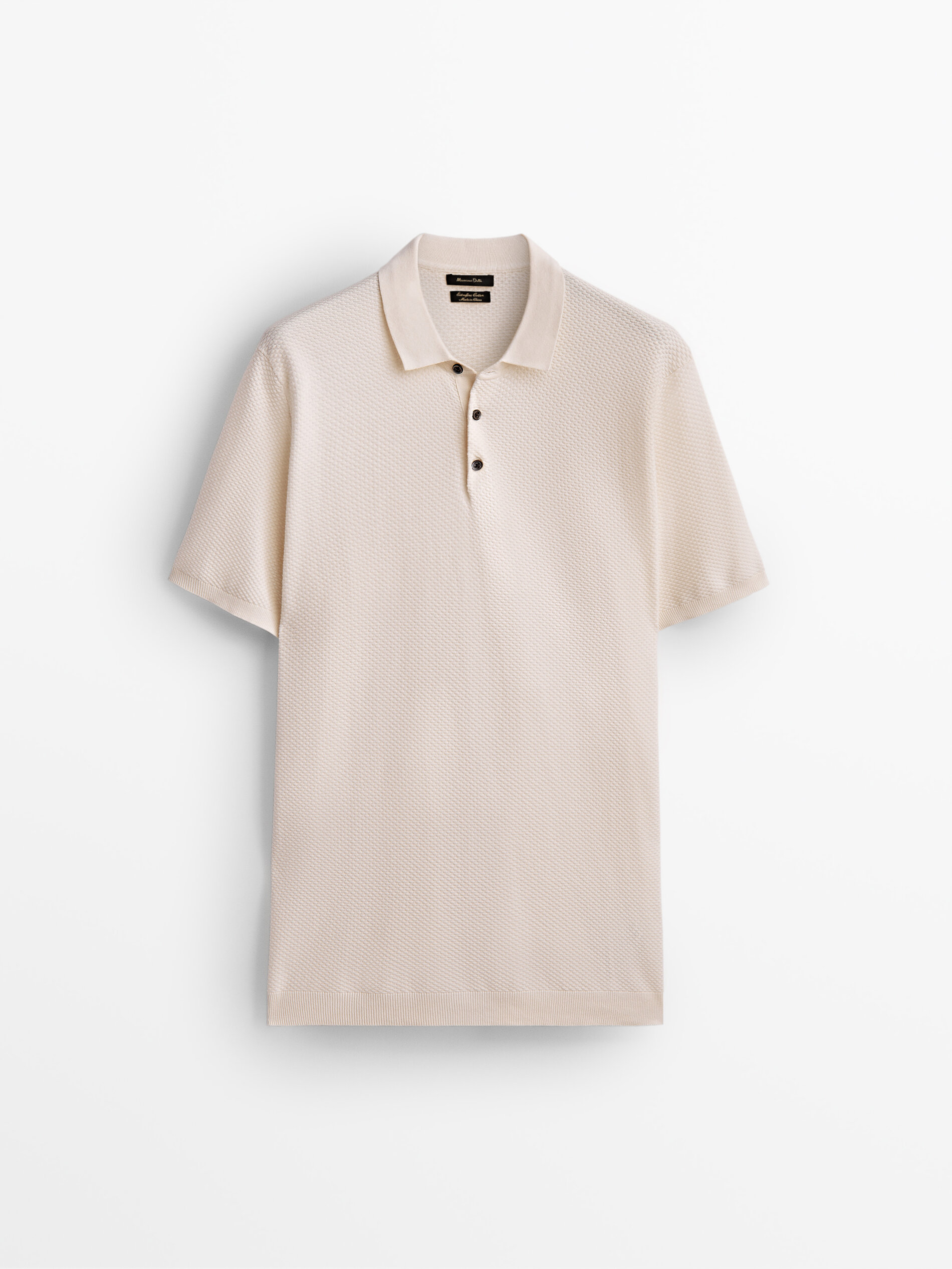 Textured short sleeve polo sweater 