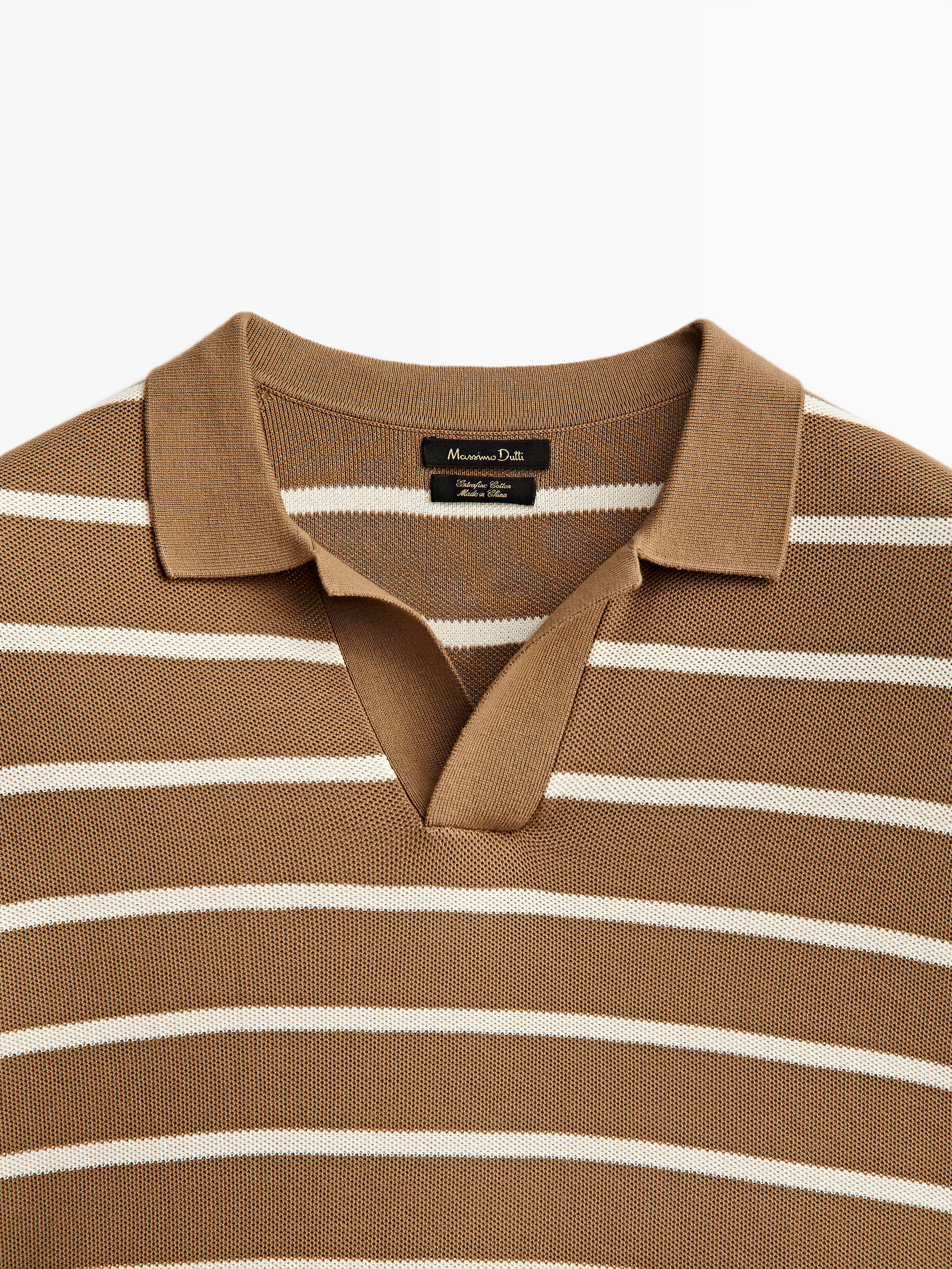 Striped short sleeve polo sweater 