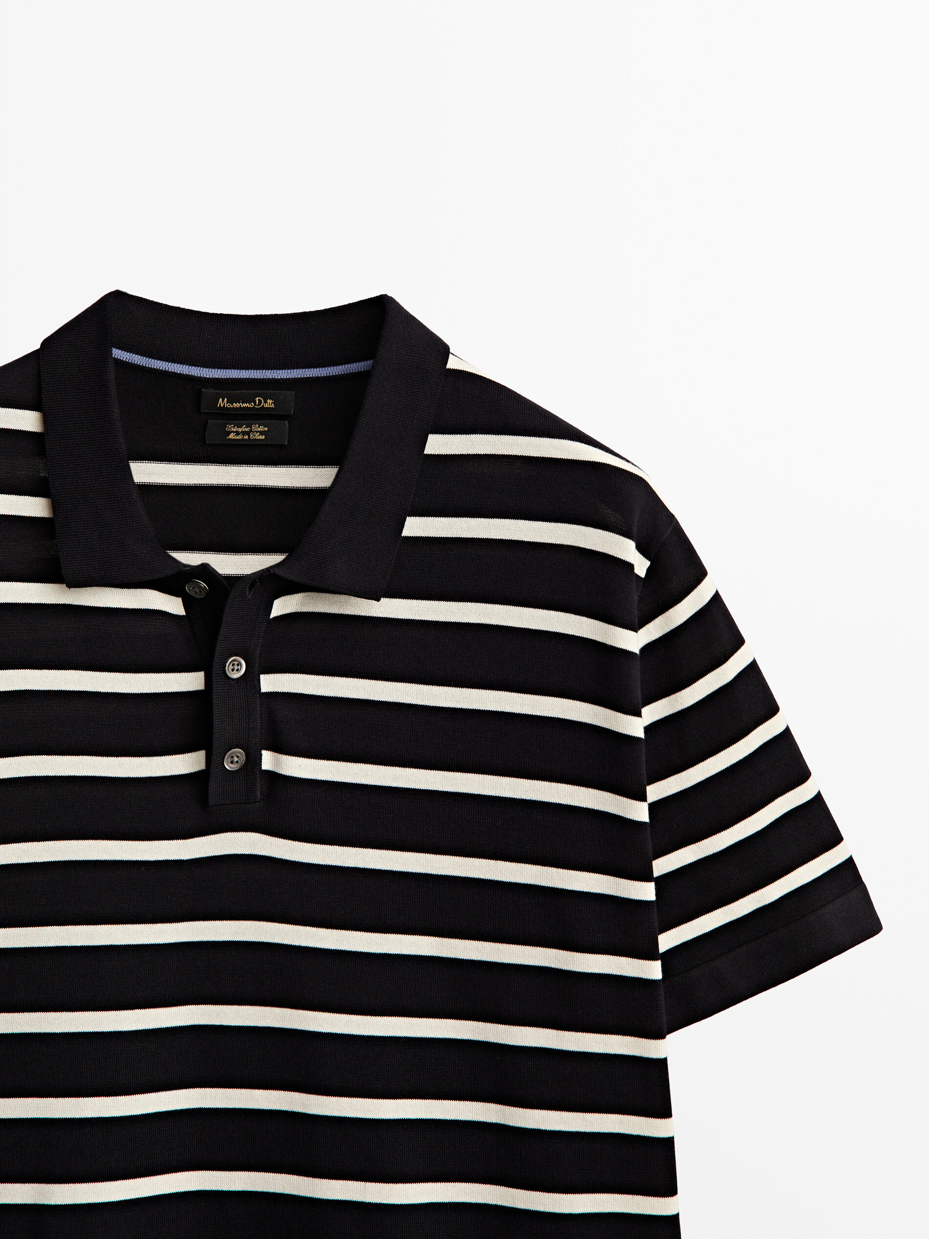 Striped short sleeve polo sweater 