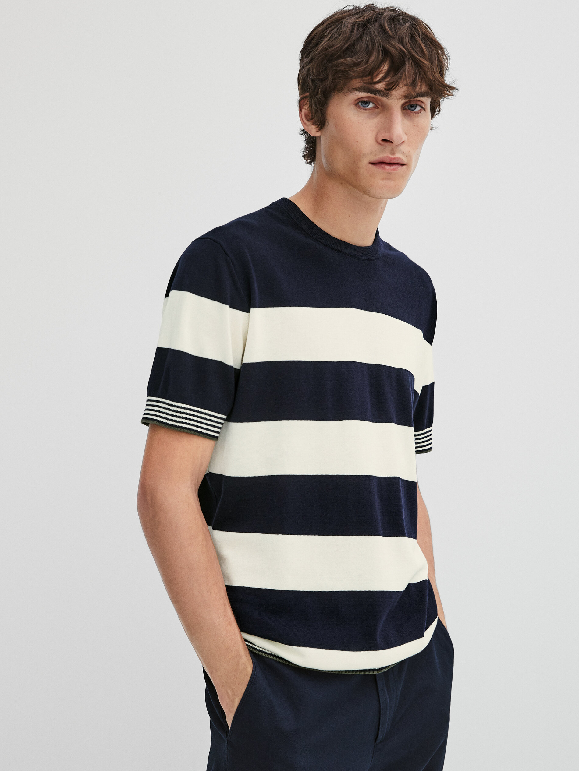 Striped cotton t shirt