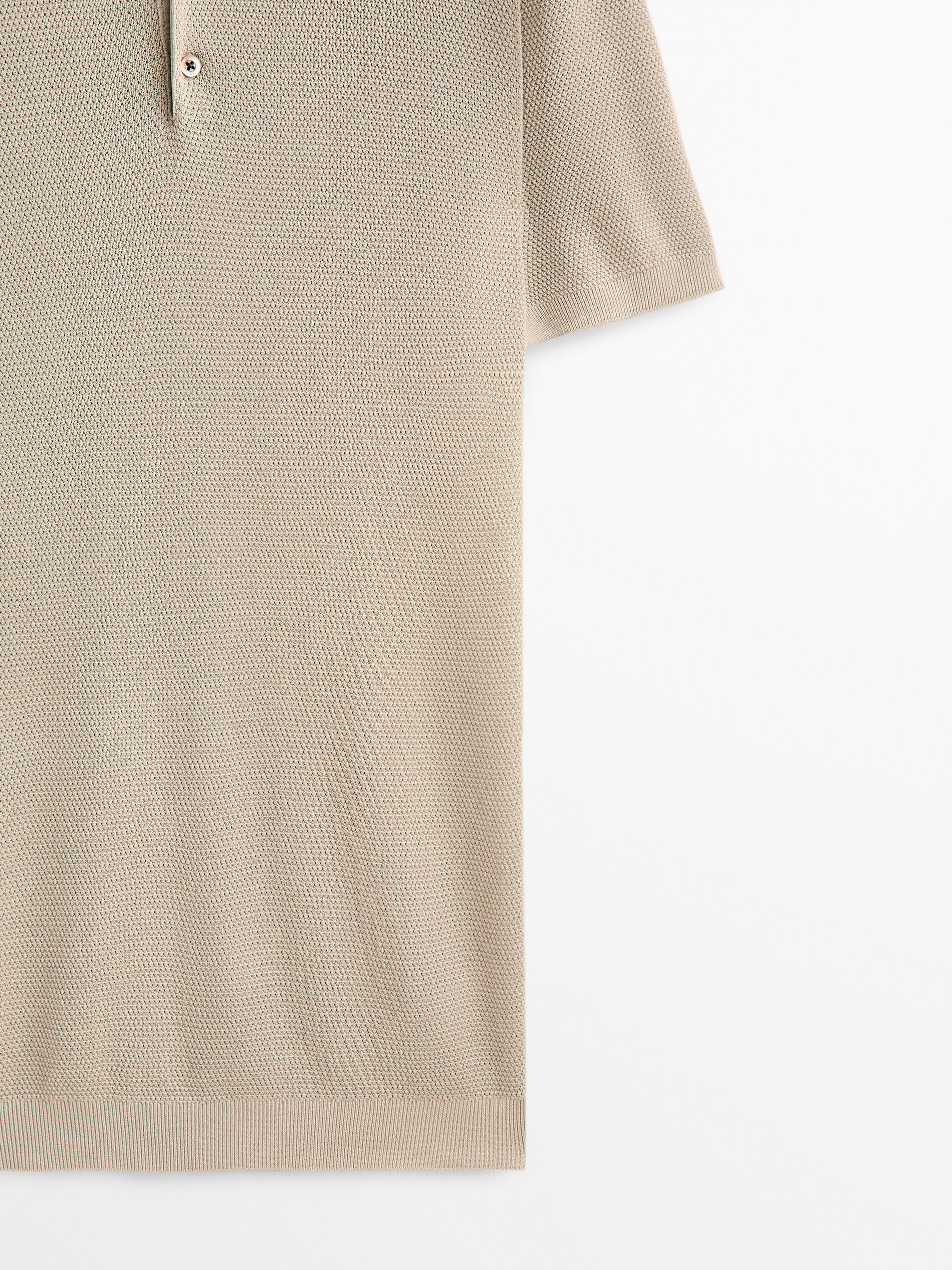 Short sleeve cotton polo sweater 