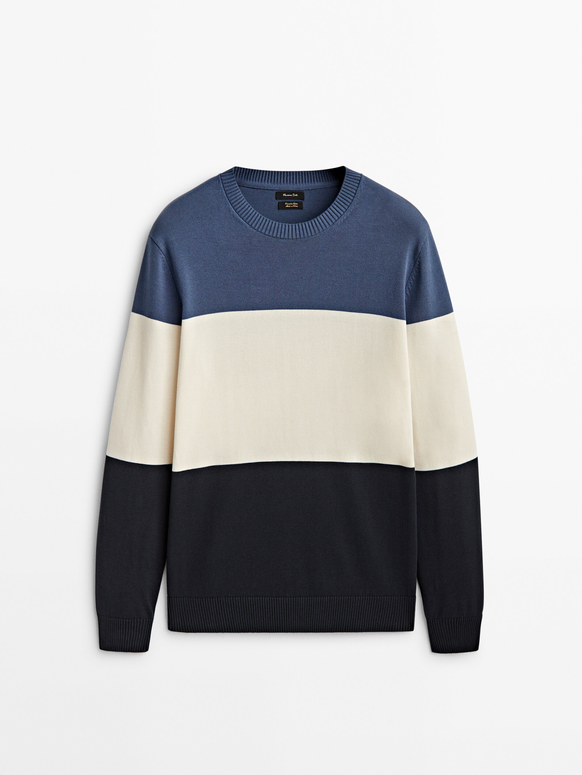 Colour block crew neck sweater 