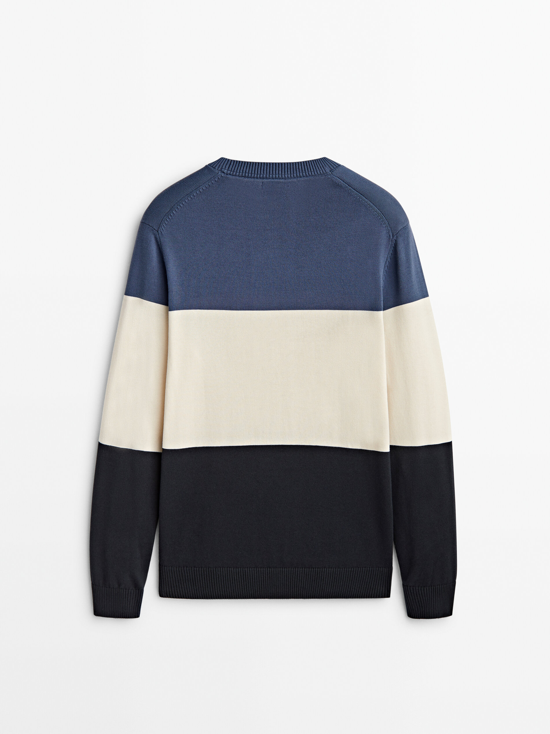 Colour block crew neck sweater 