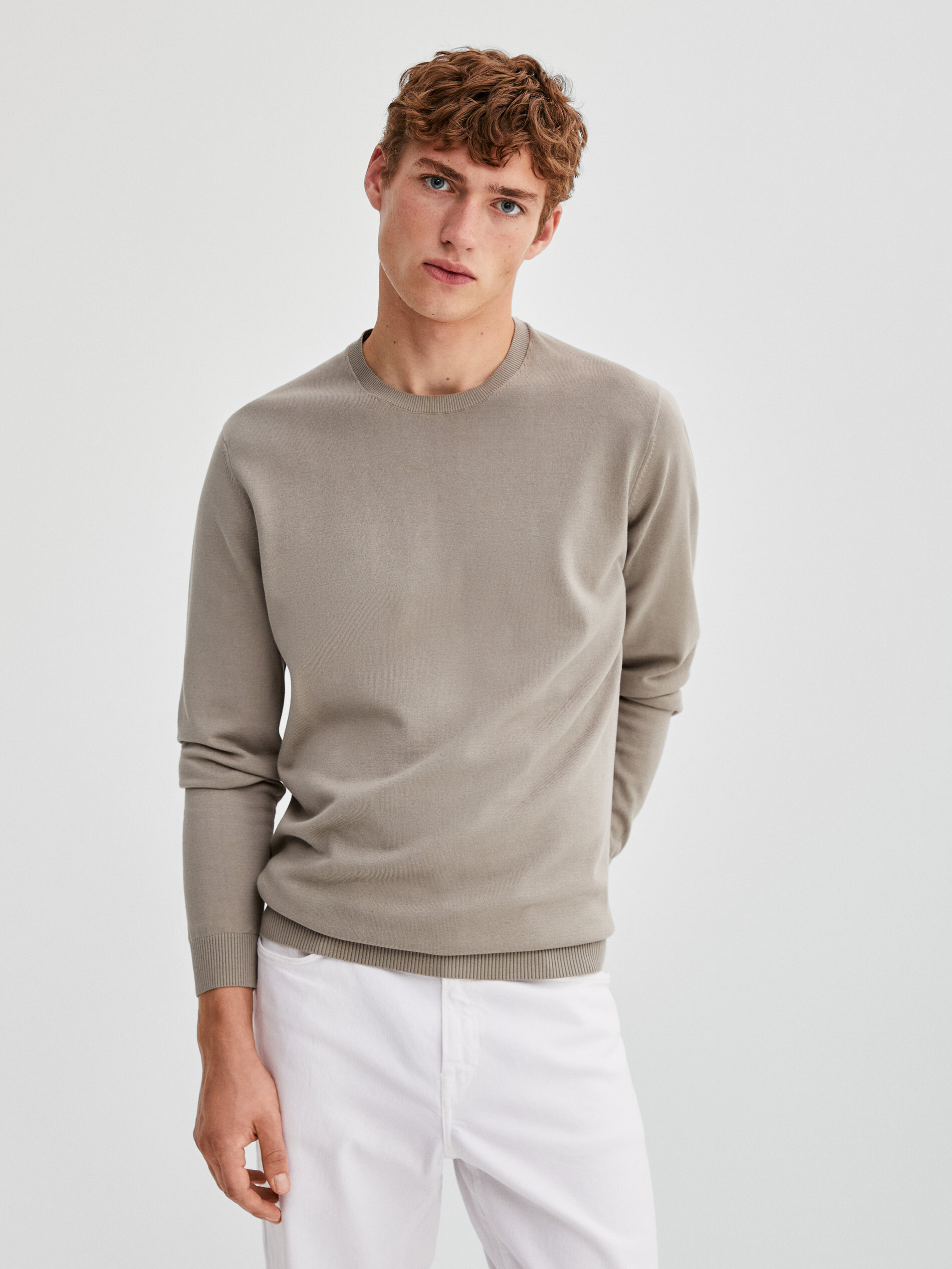 100% cotton crew neck sweater - Massimo 