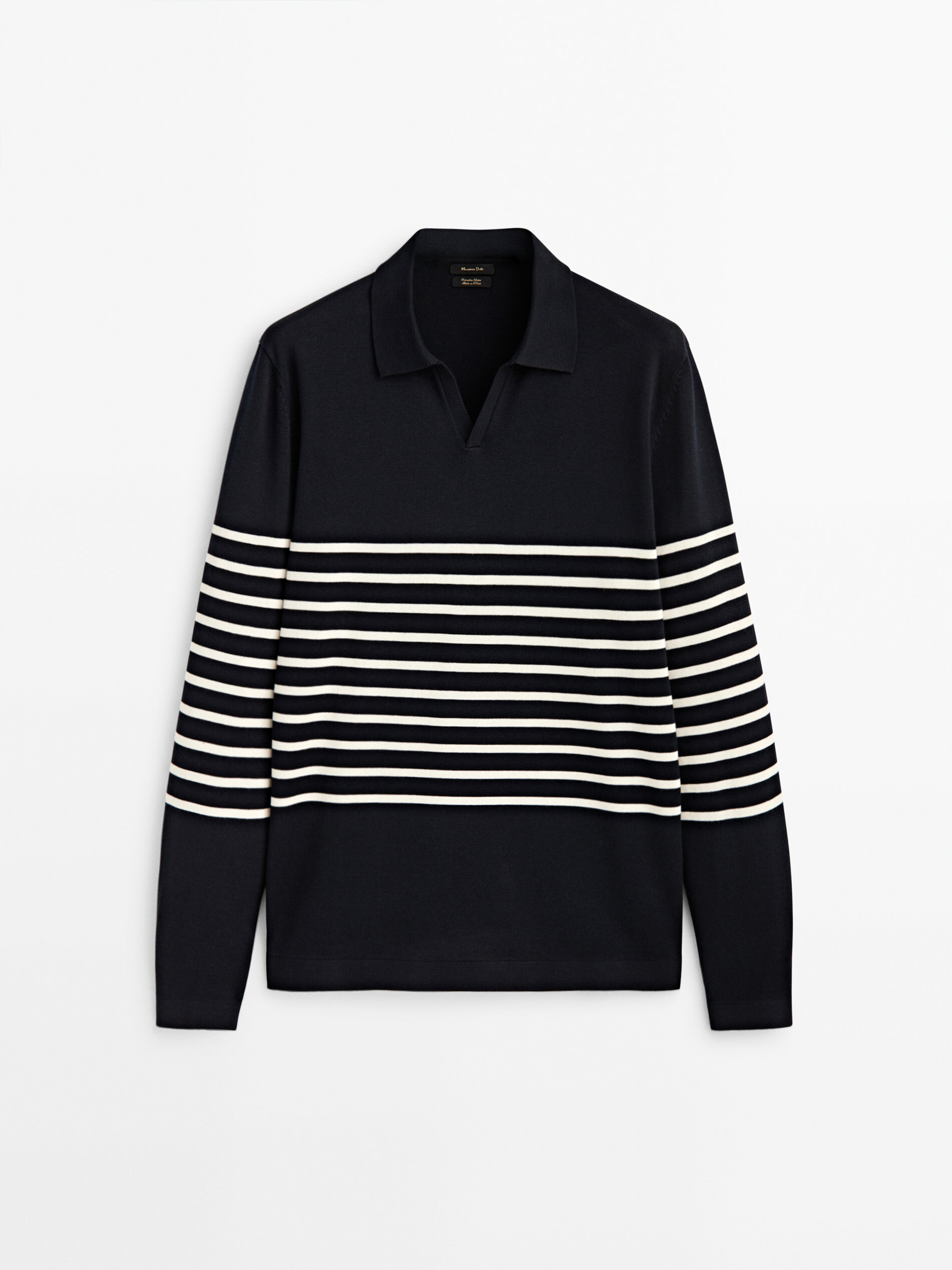 Striped cotton polo sweater - Massimo 