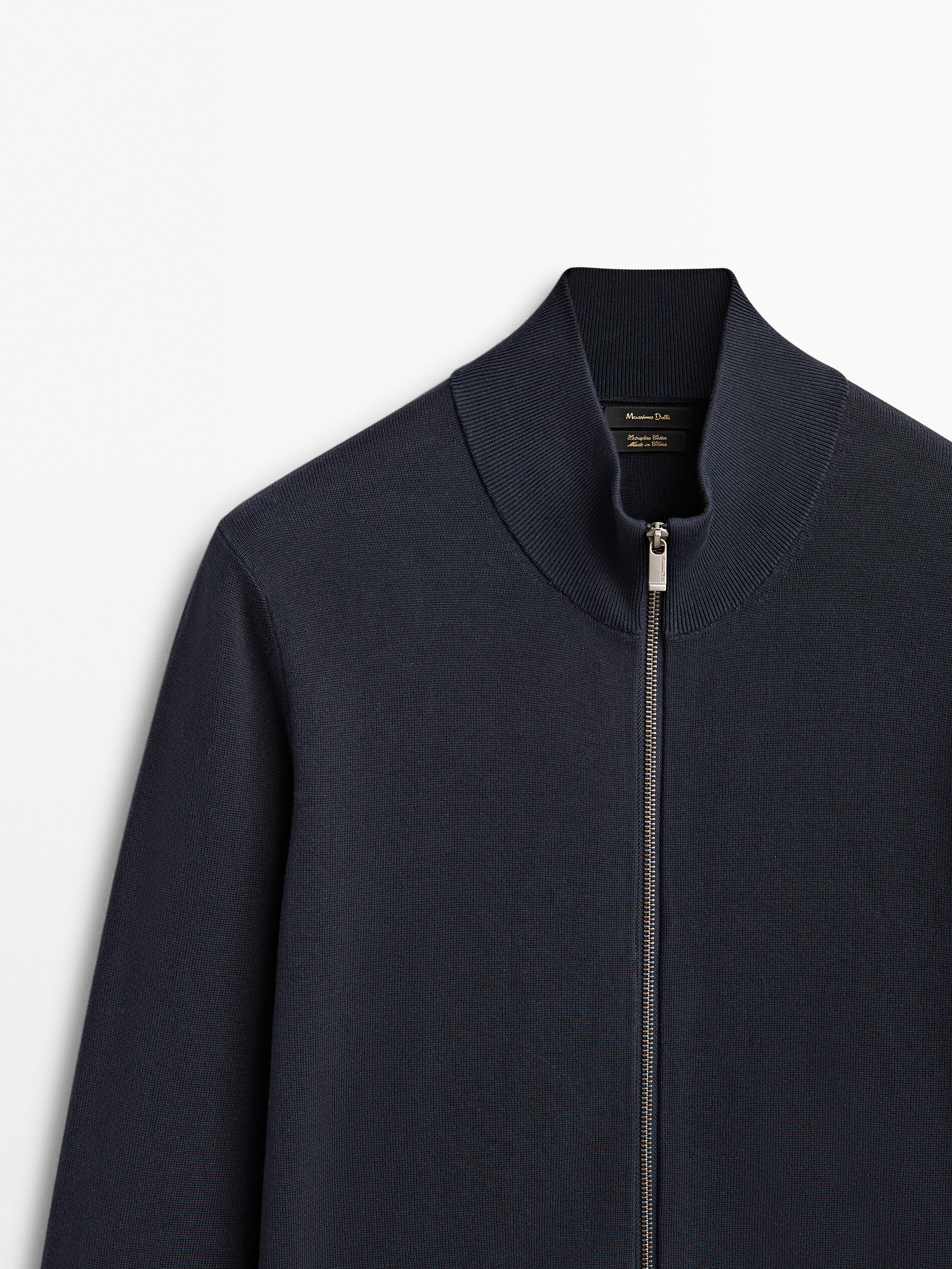 Knit cardigan with zip - Massimo Dutti 