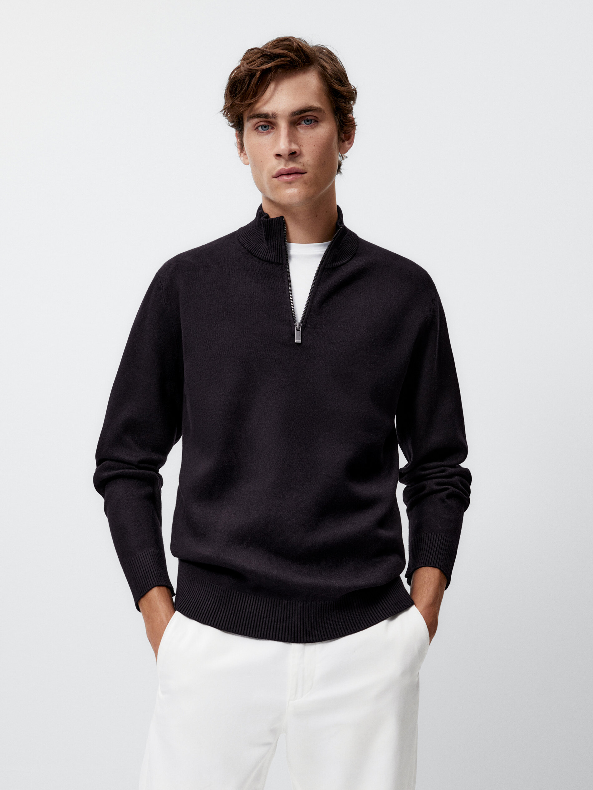 Mock neck sweater with zip - Massimo 