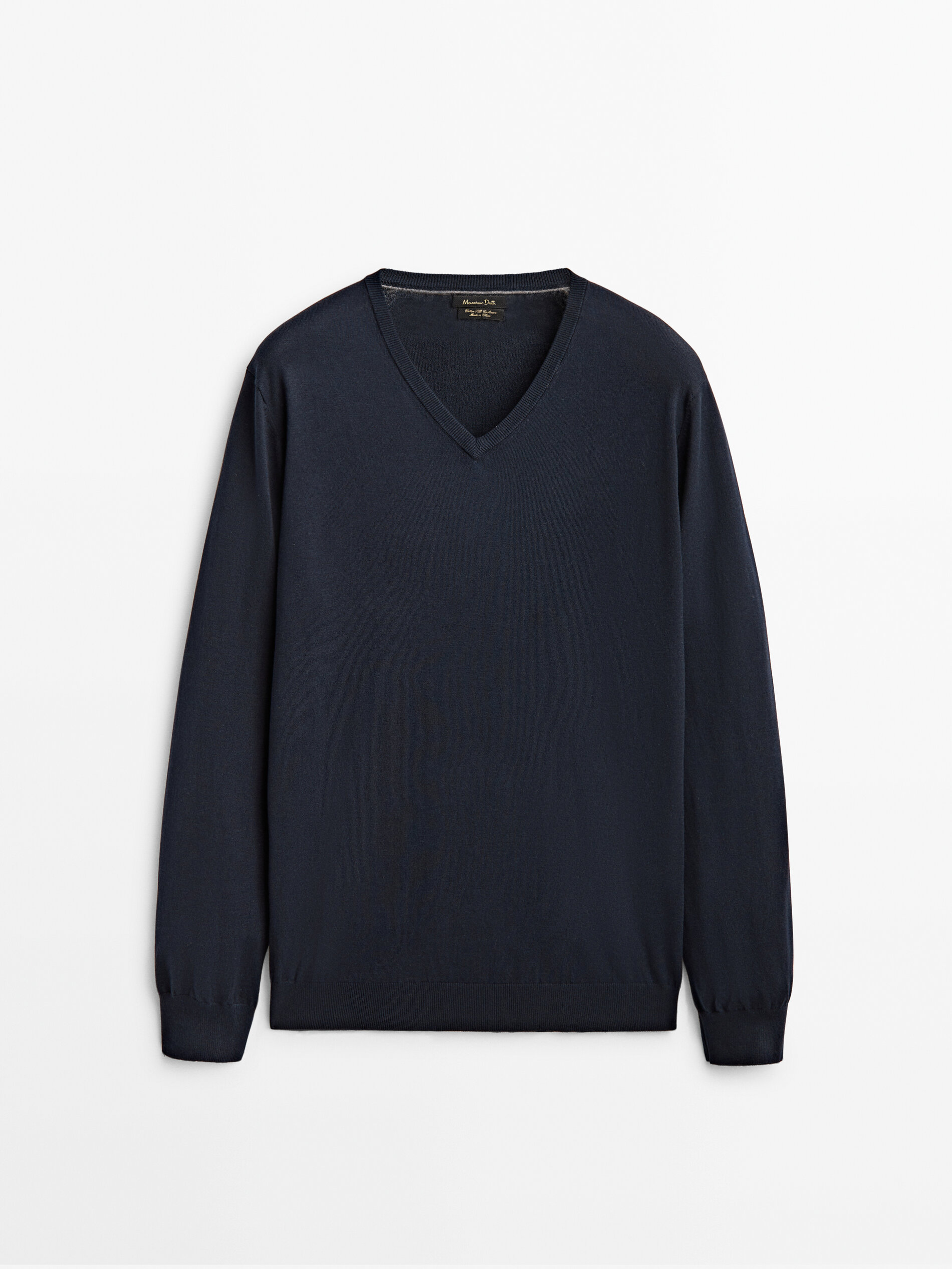 V-neck sweater in cotton, silk and 