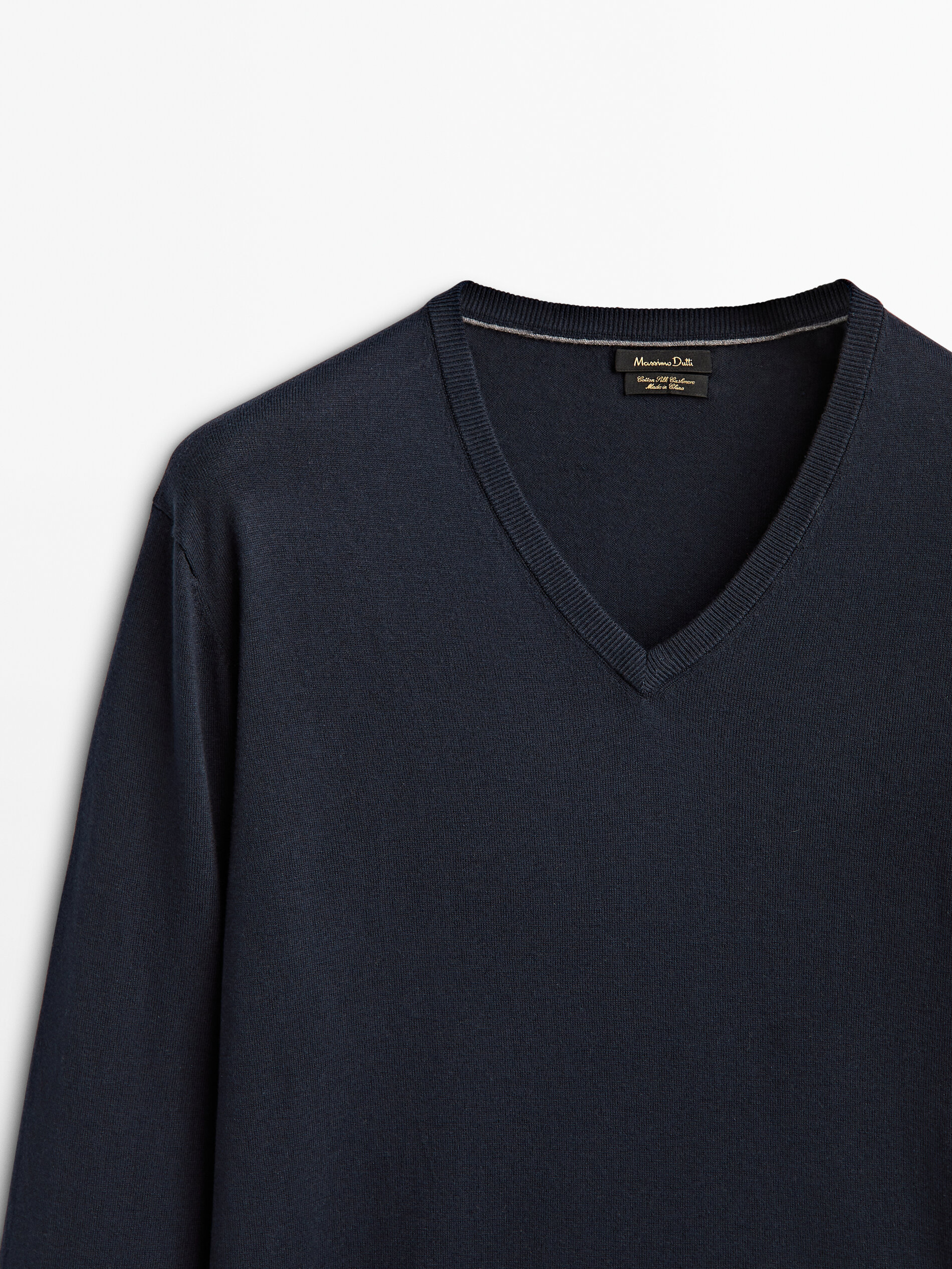 Massimo Dutti - Men - V-Neck Sweater in Cotton, Silk and Cashmere - Black - 40