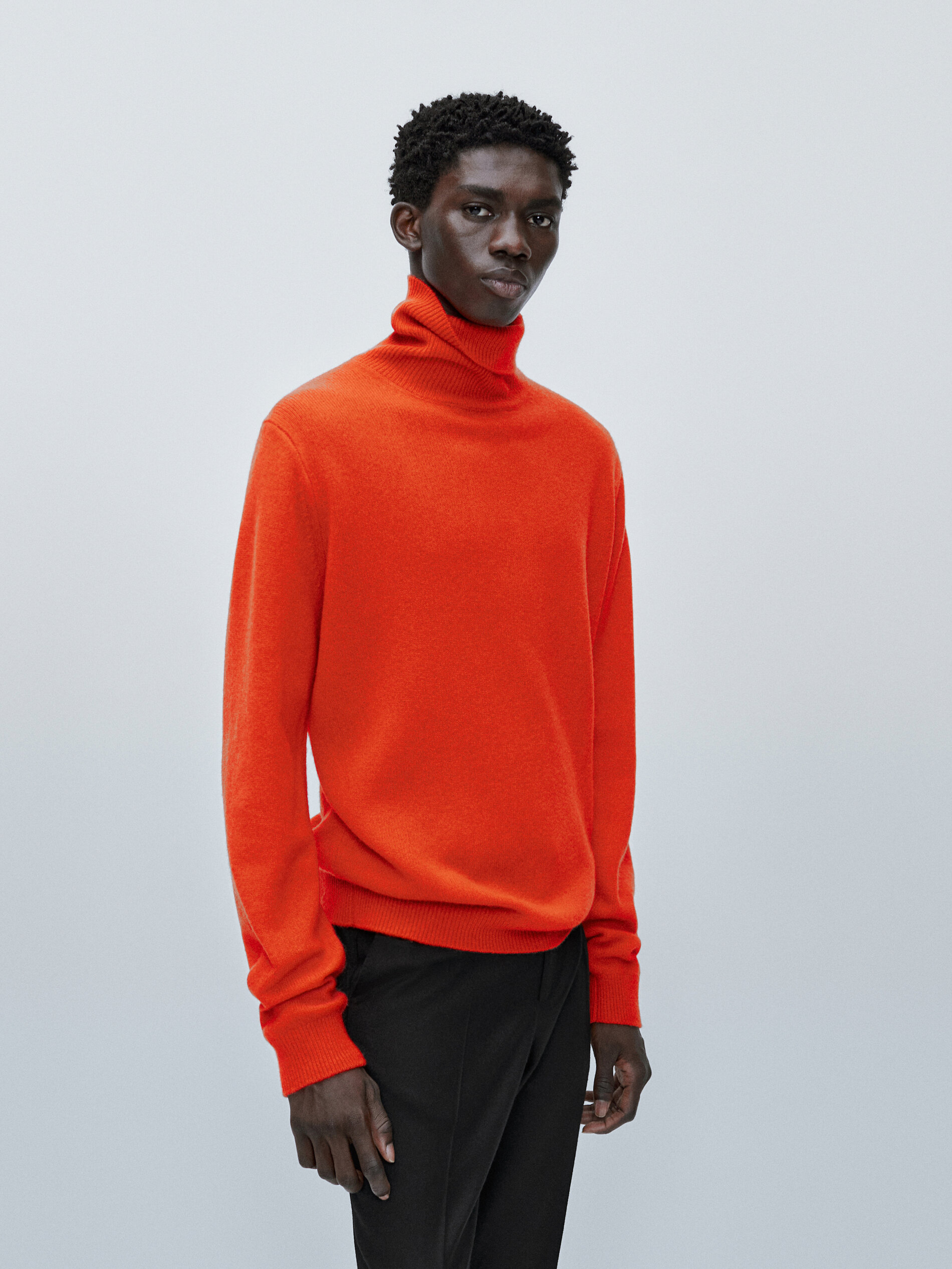 Cashmere wool high neck sweater 