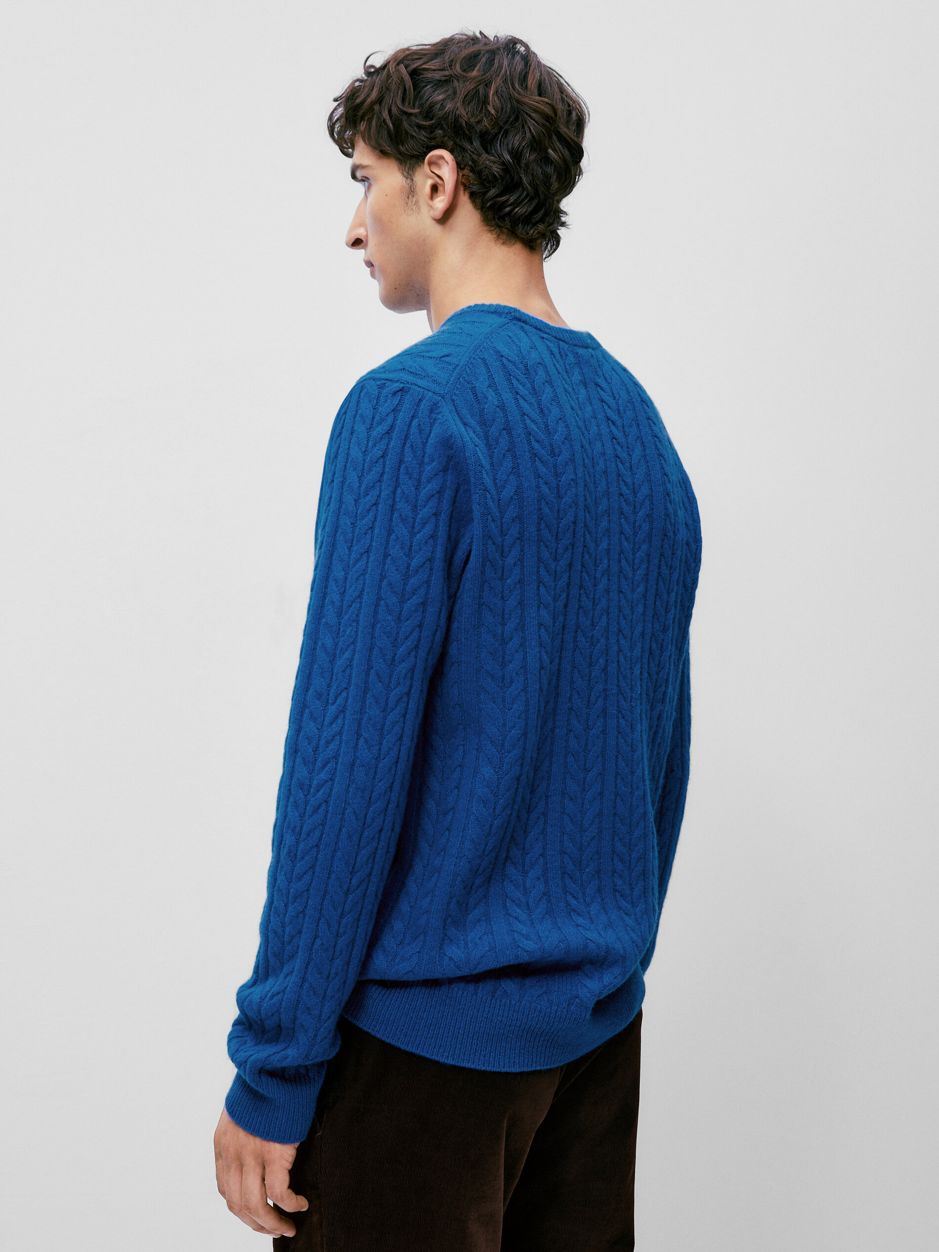 Massimo Dutti Wollen trui blauw gestippeld casual uitstraling Mode Sweaters Wollen truien 
