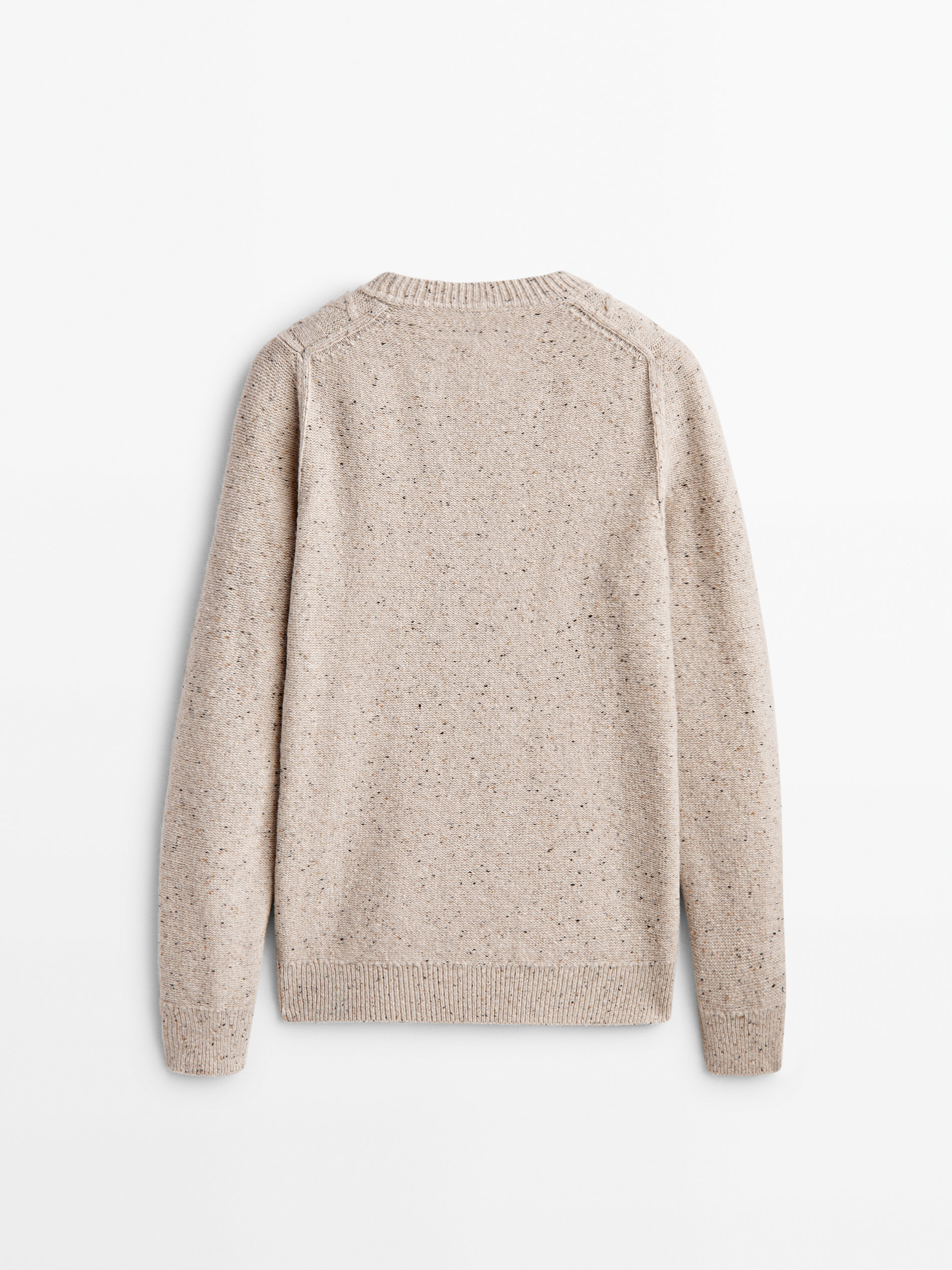 Massimo Dutti - Men - Cable Knit Sweater with A Crew Neck - Beige - S