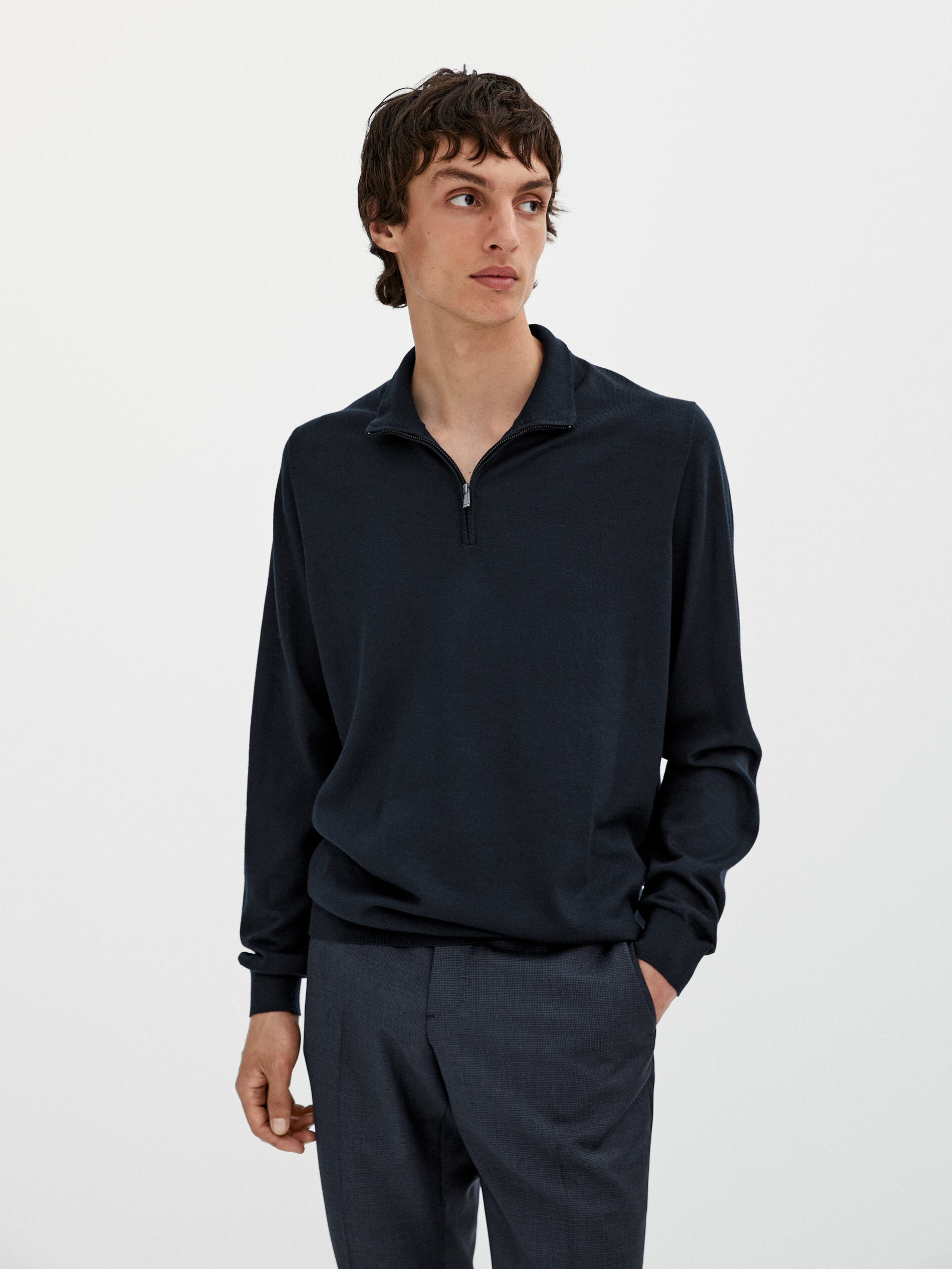 Merino wool mock neck sweater - Massimo 