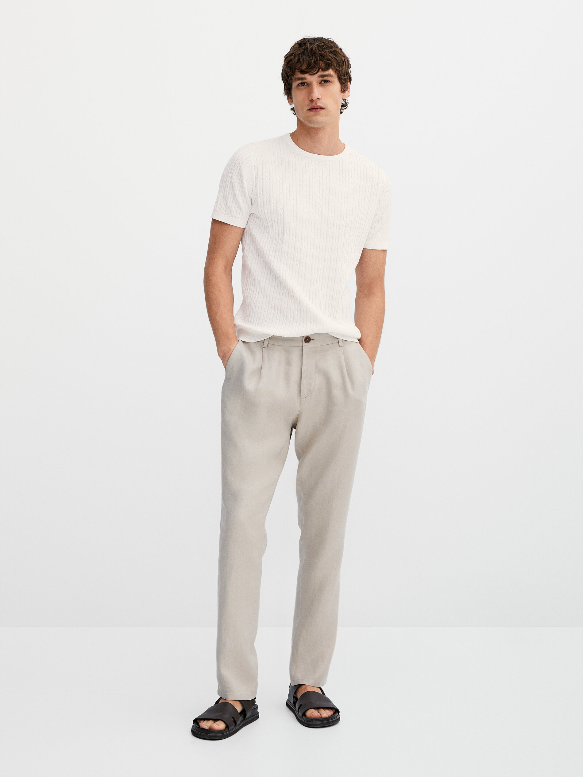 Cable-knit short sleeve top - Massimo 