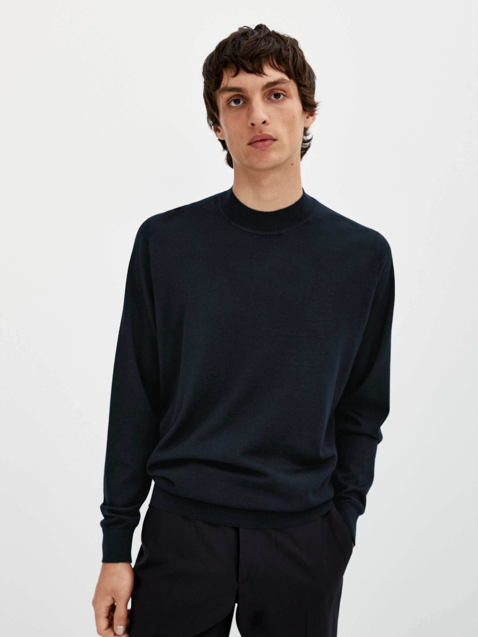 mens merino mock turtleneck